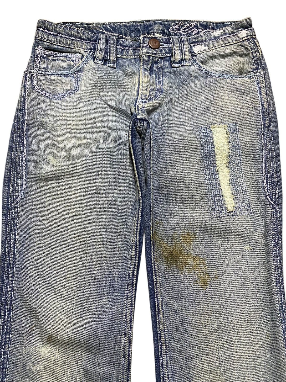 If Six Was Nine Japanese Brand Elvis Distressed Embroidery Flare Jeans Size 27" / US 4 / IT 40 - 3 Thumbnail