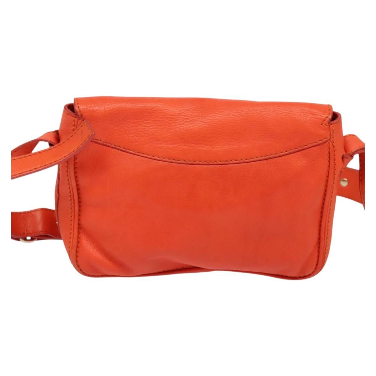 Celine CELINE Shoulder Bag Leather Orange Gold Size ONE SIZE - 3 Thumbnail