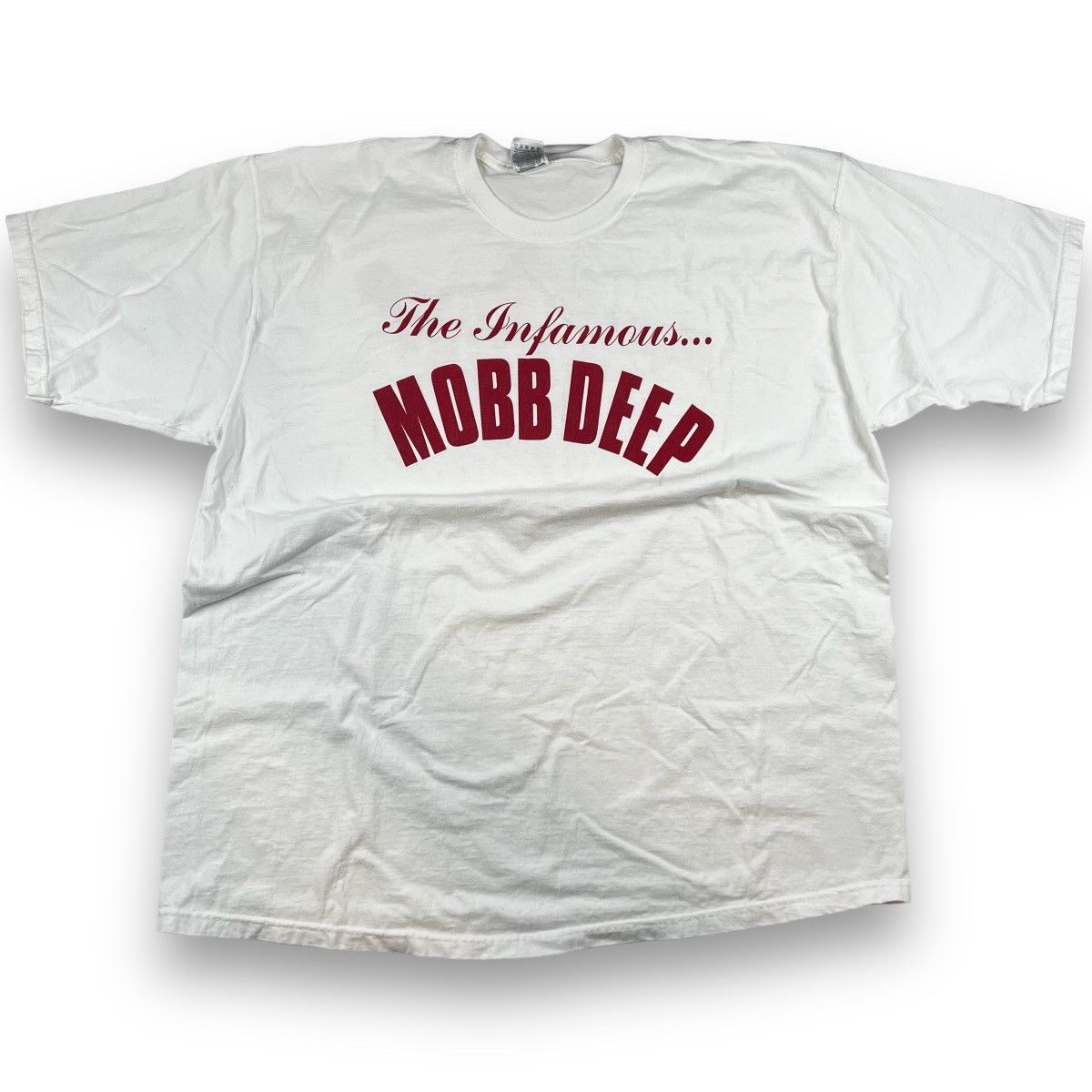 Image of Vintage Murda Muzik Album Promo Mobb Deep Rap Tee T-Shirt in White, Men's (Size 2XL)