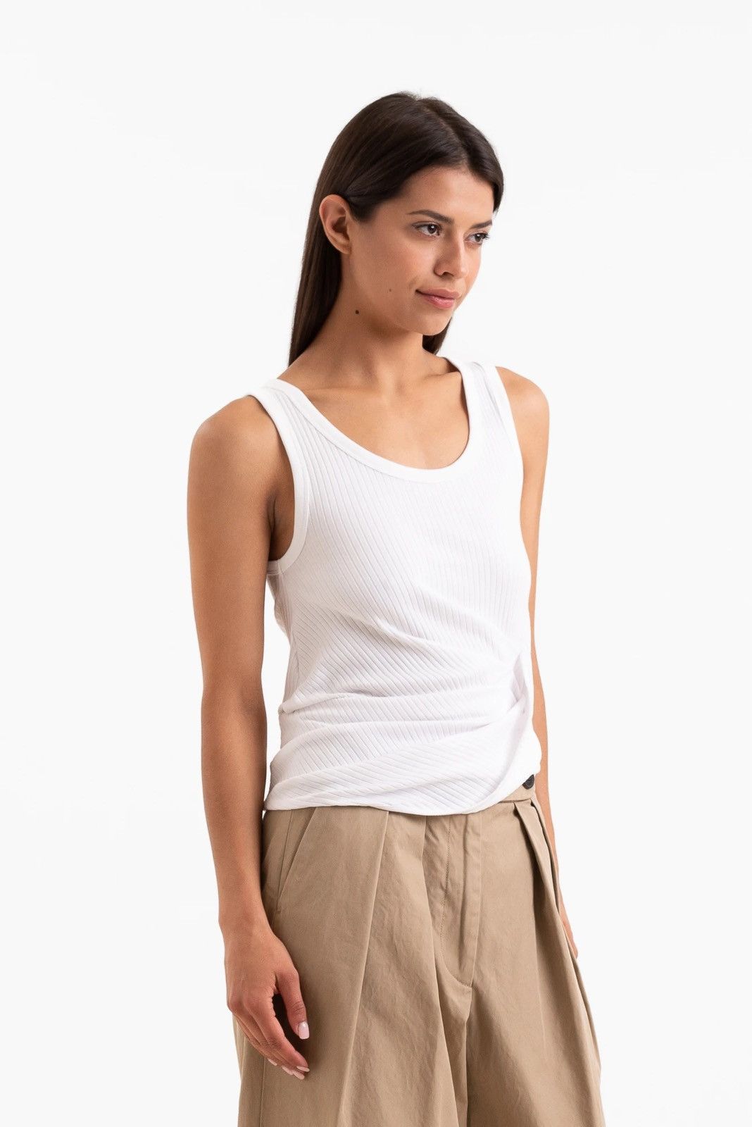 Dries Van Noten Dries Van Noten Hoga Asymmetric Ribbed Tank Top Size XS / US 0-2 / IT 36-38 - 3 Thumbnail