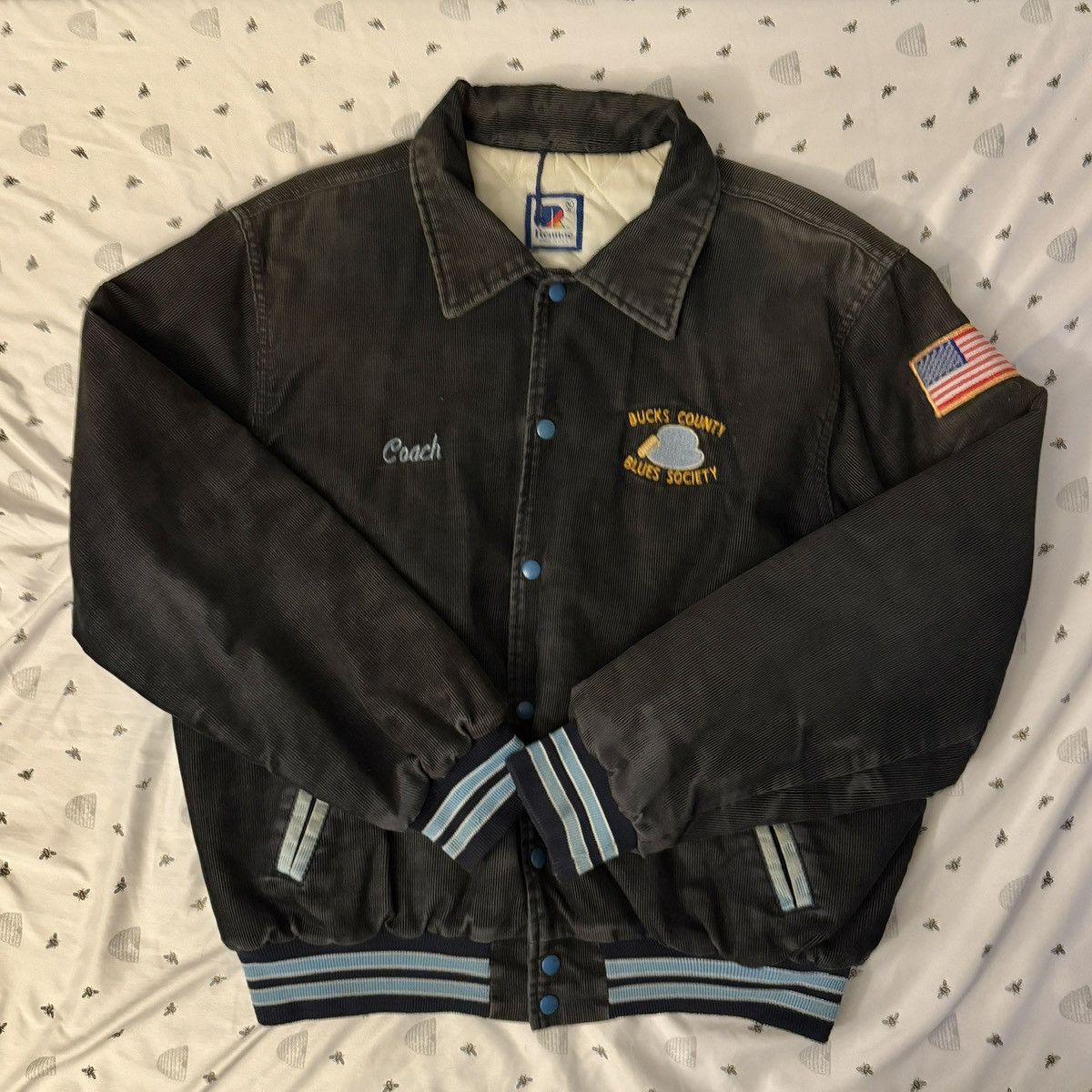 Russell Athletic × Vintage Vintage Green Corduroy Varsity Jacket Size US L / EU 52-54 / 3 - 1 Thumbnail