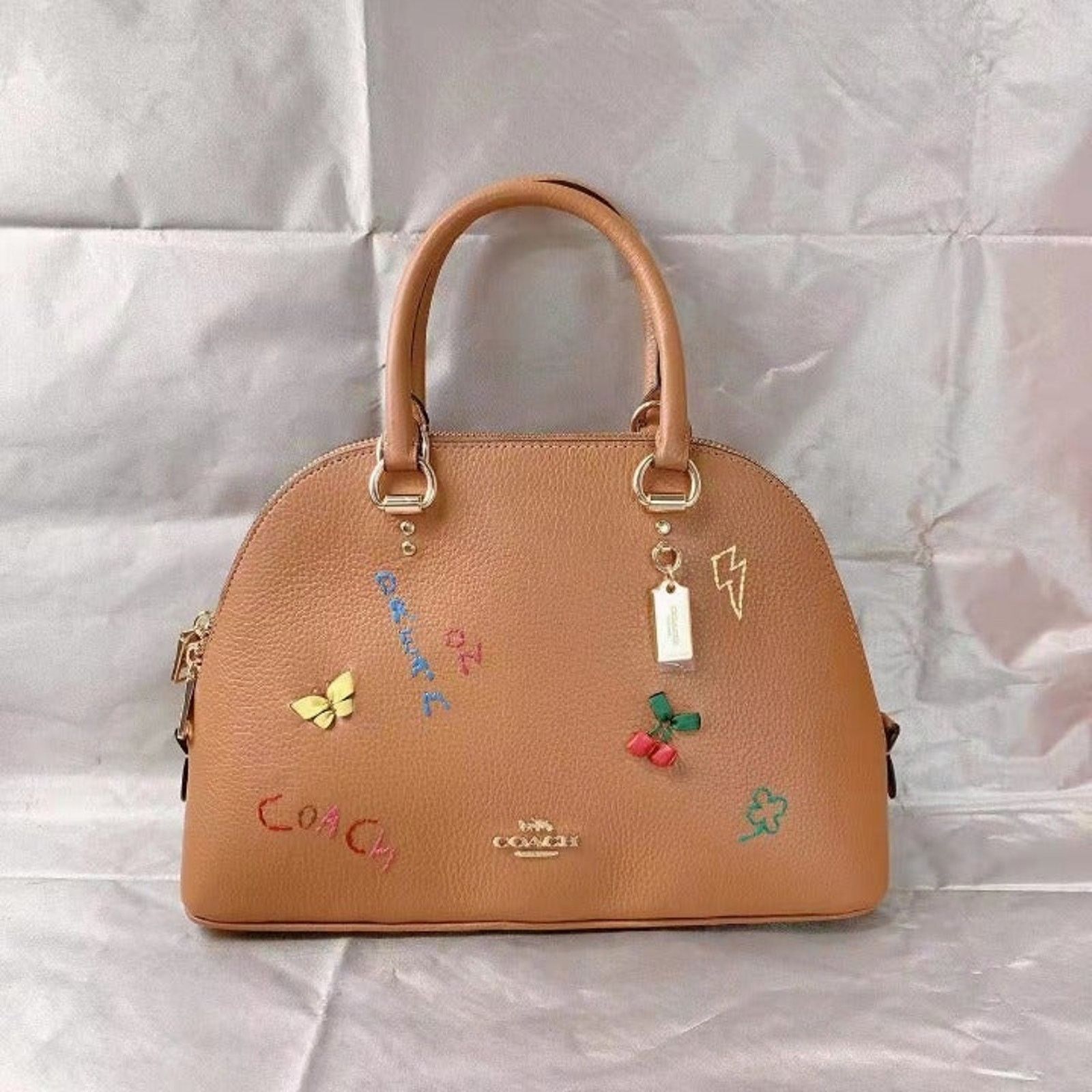 image of Coach C8261 Katy Satchel In Signature Canvas Penny Multi in Brown, Women's