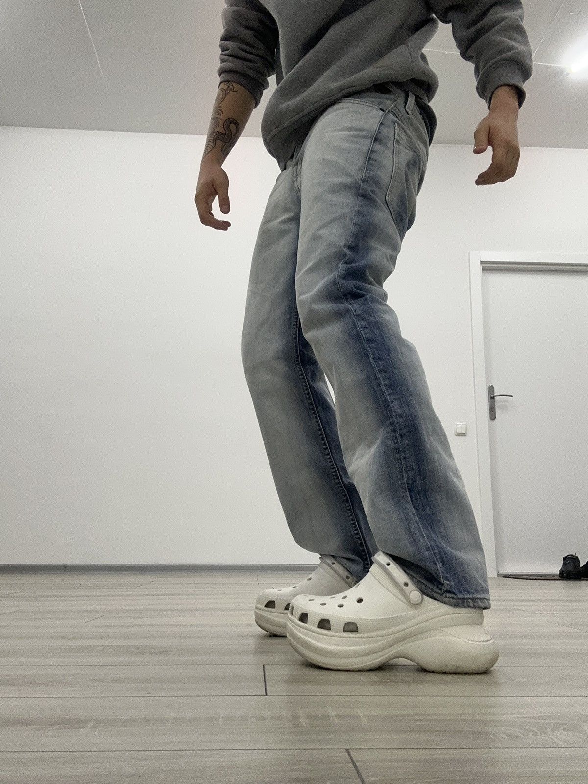 Hysteric Glamour Pele Pele Marc Buchanan Flared Bootcut Y2K Light Jeans Size US 30 / EU 46 - 4 Thumbnail