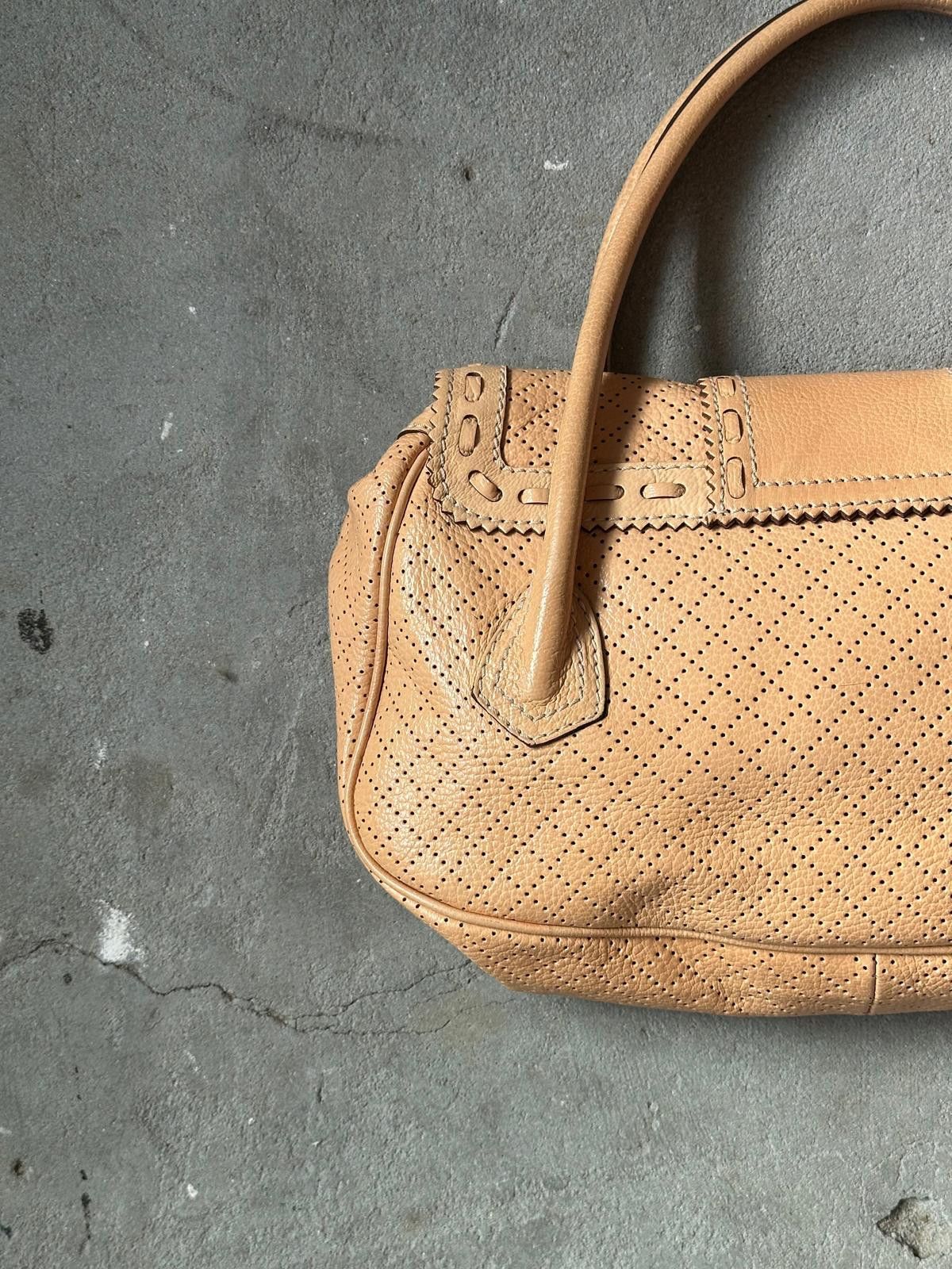 Celine Celine Perforated Leather Shoulder Bag Beige Size ONE SIZE - 7 Thumbnail