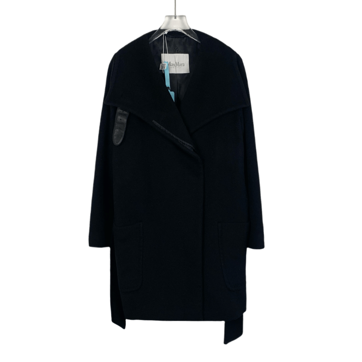 Max Mara Maxmara Black Cashmere Belted Coat 38 S Size S / US 4 / IT 40 - 1 Thumbnail