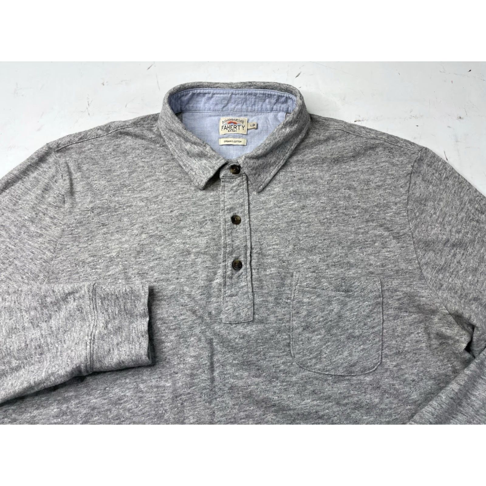Faherty Faherty Polo Shirt Long Sleeve Gray L Men’s Luxe Heather Polo Shirt Gray Long Sleeve Size Large Size US L / EU 52-54 / 3 - 2 Thumbnail