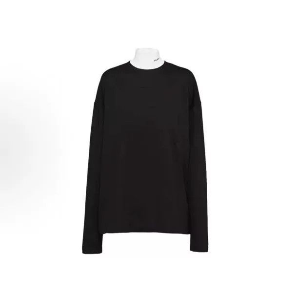 Japanese Brand Prada Color-Block Logo Turtleneck Sweater Size US S / EU 44-46 / 1 - 1 Thumbnail