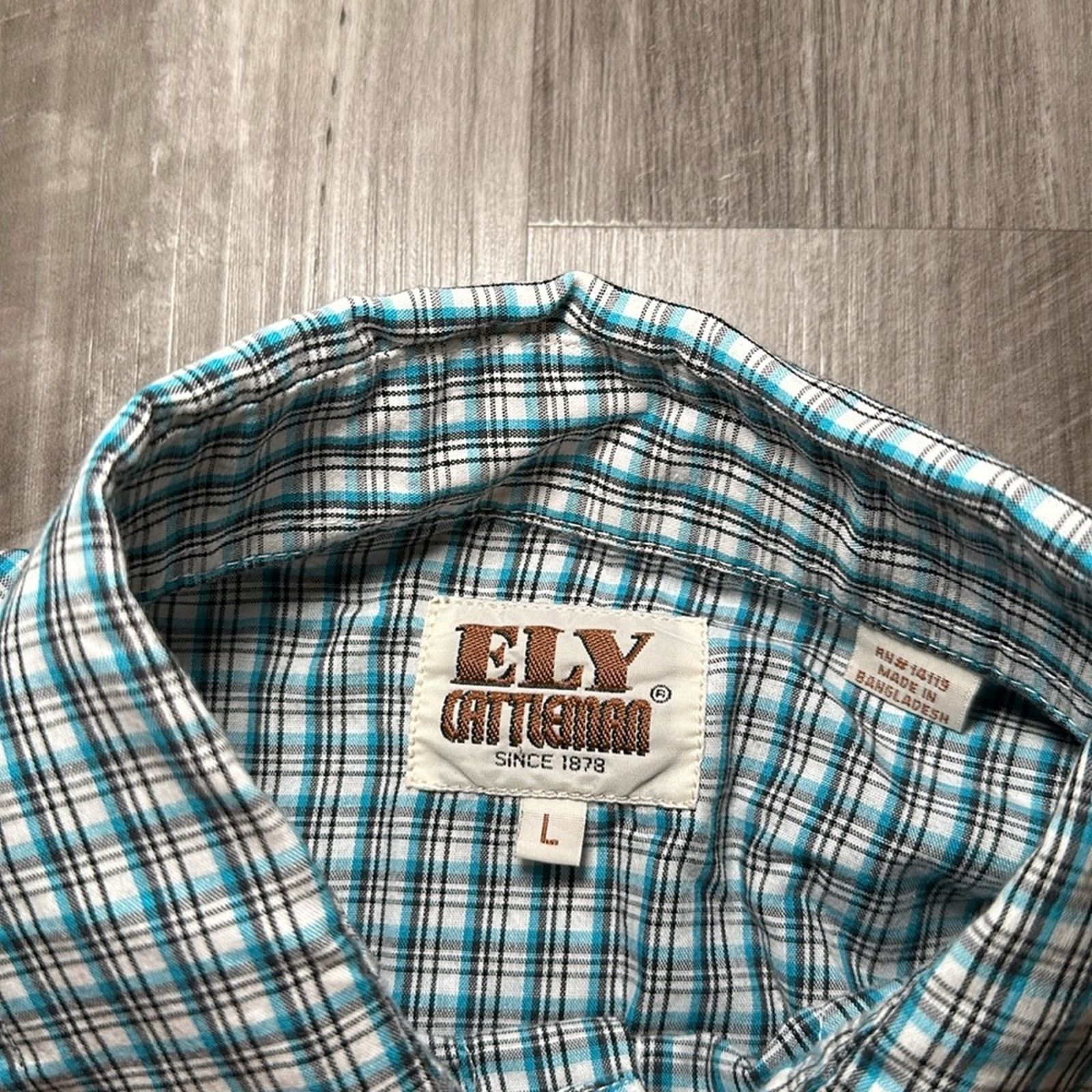 Other ELY Cattleman Western Long Sleeve Pearl Snap Button - Large Size US L / EU 52-54 / 3 - 6 Thumbnail