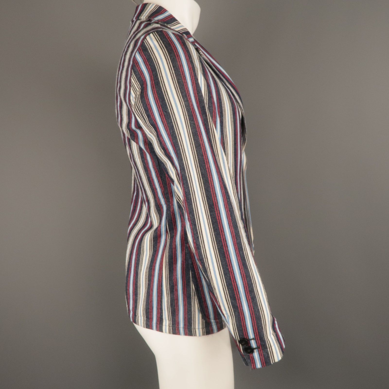 Other The Stylist Japan Size XS Red White & Blue Stripe Cotton Size 34R - 6 Thumbnail
