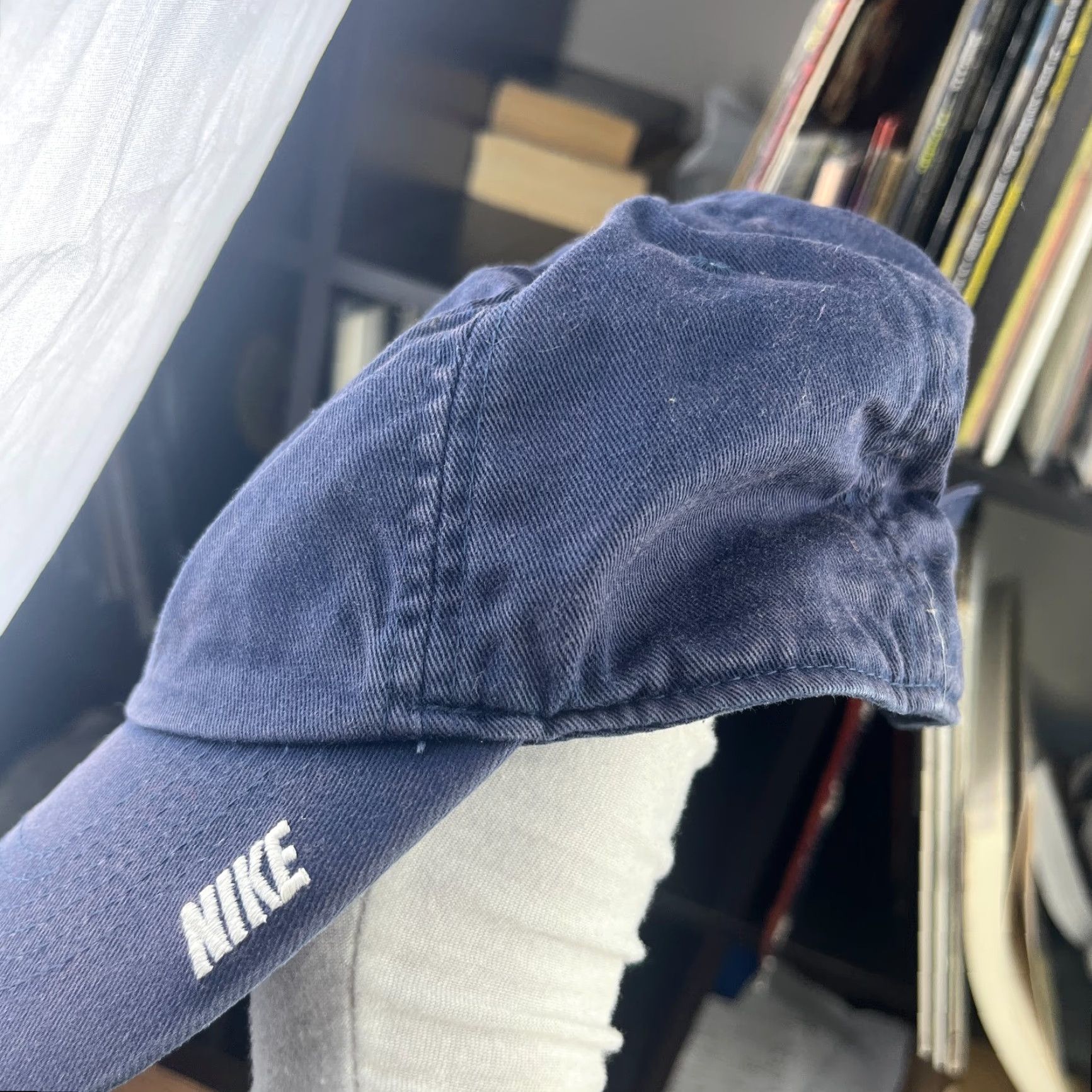 Nike VINTAGE Nike Sun Faded Swoosh Strapback Hat Y2K Baseball Cap One Size Men Adjustable Blue Cotton Brand Nike Casual Mens Size ONE SIZE - 3 Thumbnail