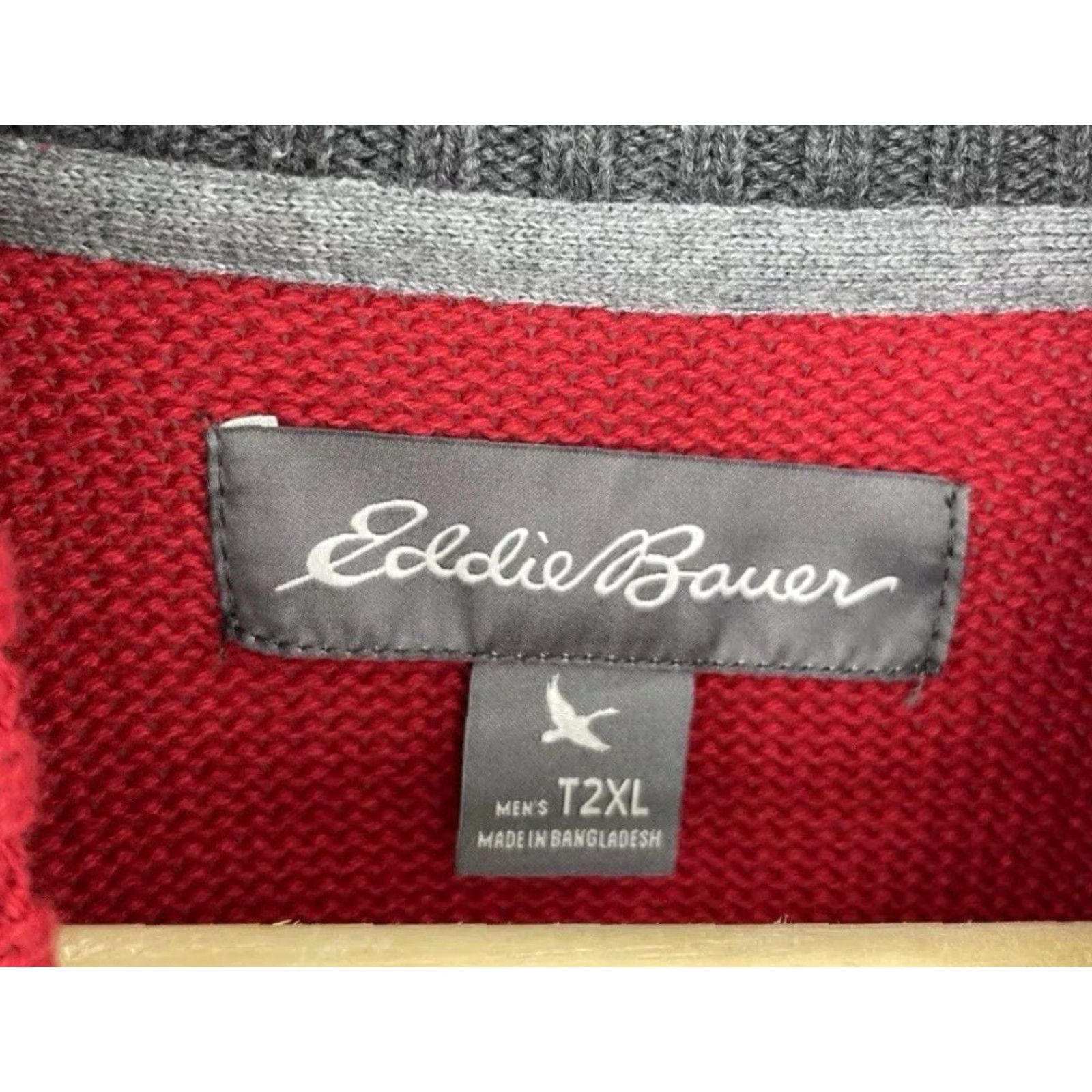 Eddie Bauer VINTAGE? No. Eddie Bauer Men’s Red Quarter Zip Long Sleeve Knit Sweater Size Tall 2XL Size US XXL / EU 58 / 5 - 7 Thumbnail