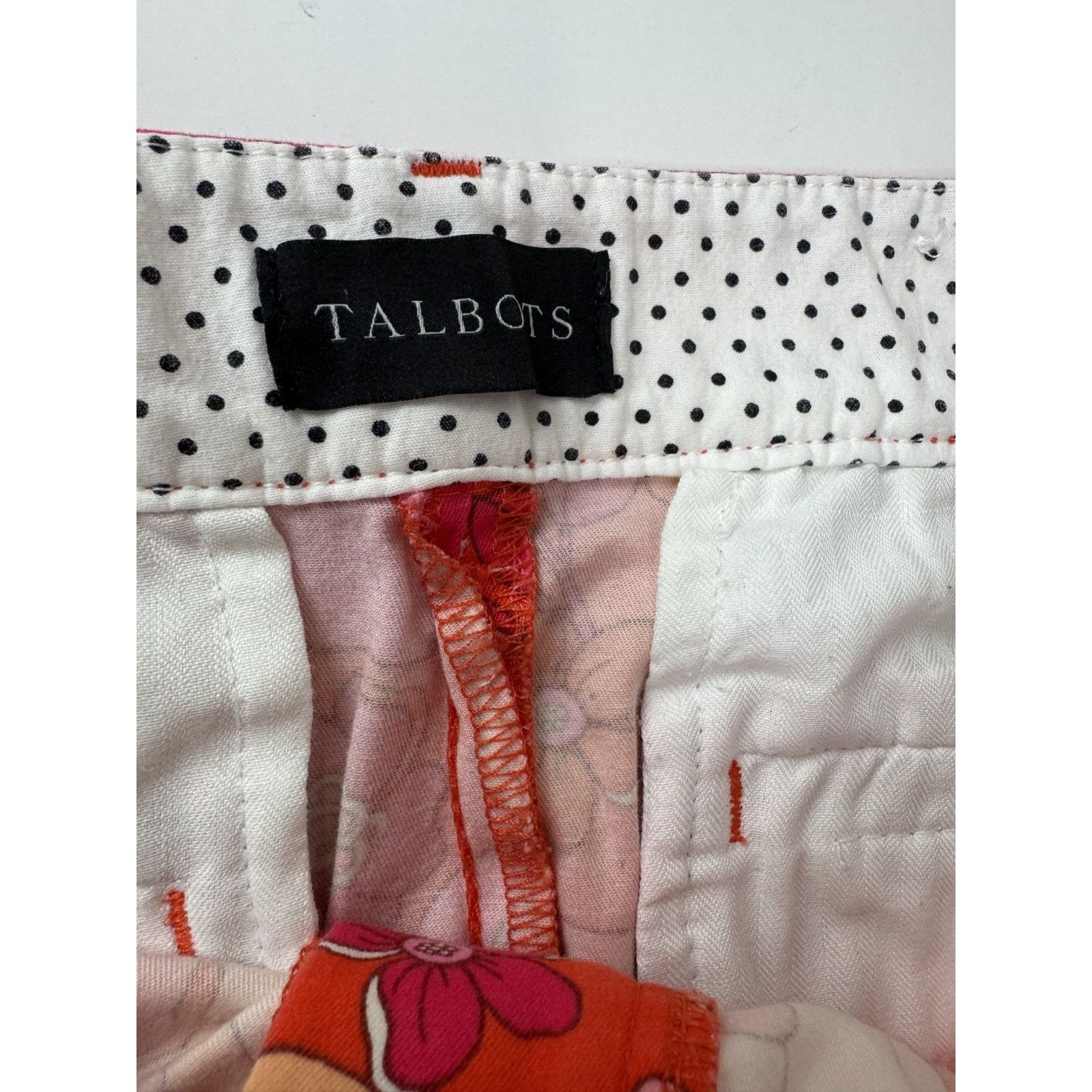 Talbots Talbots Perfect Crop Pants Tossed Flower Orange Pink 8P Size 30" / US 8 / IT 44 - 7 Thumbnail