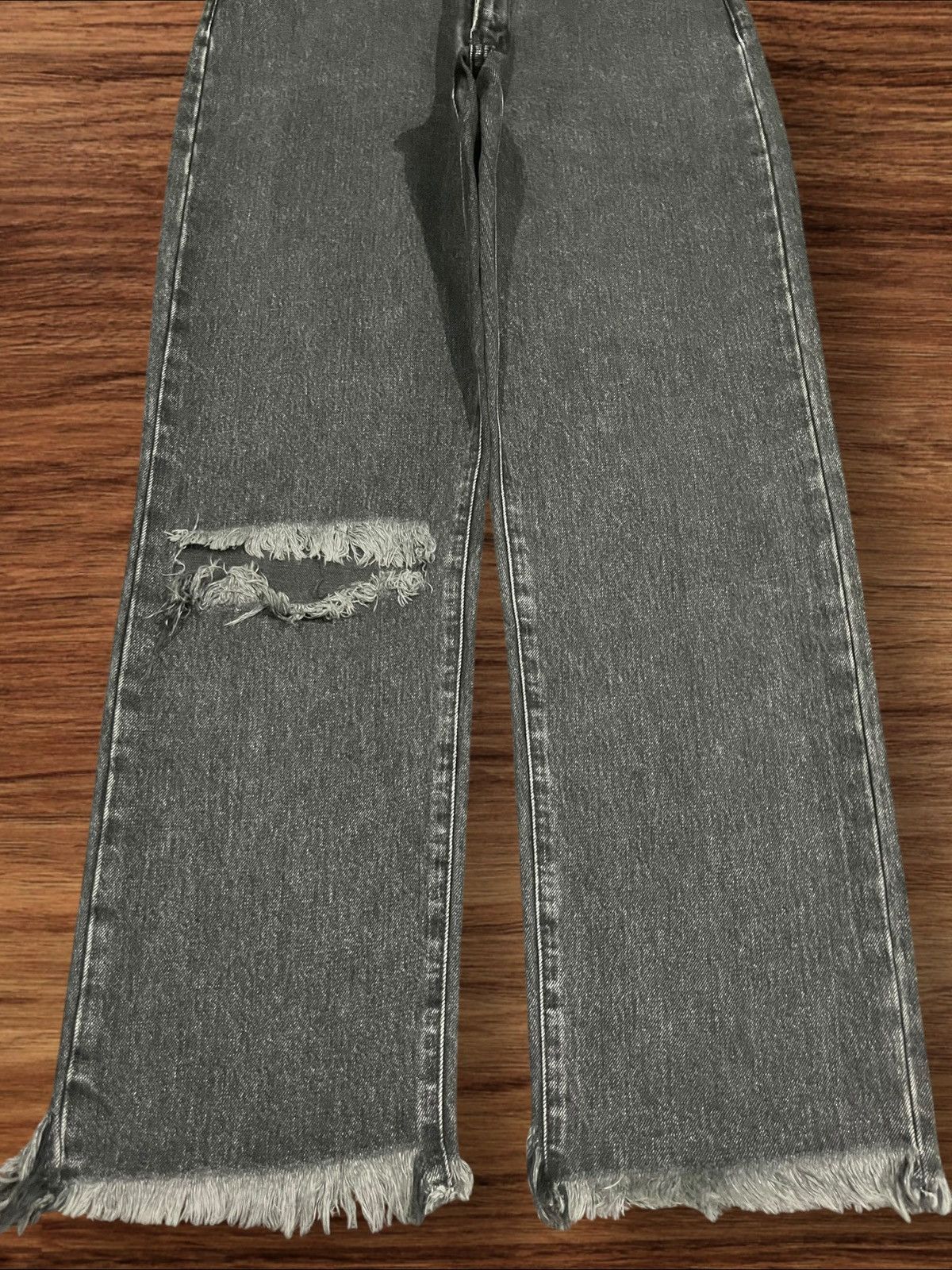 MOUSSY Vintage Moussy High Rise Distressed Frayed Leg Straight Jean Size 27" / US 4 / IT 40 - 7 Thumbnail