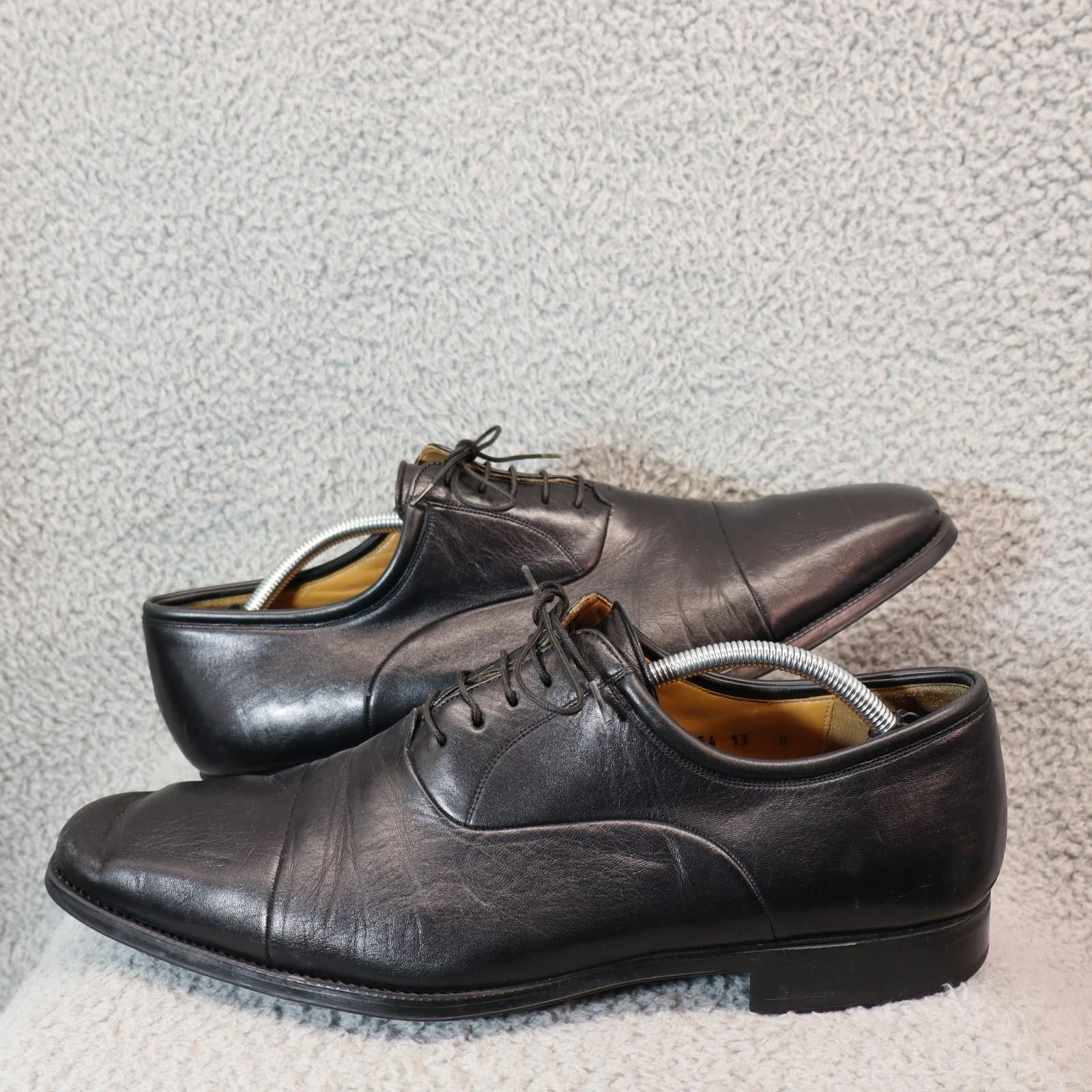 Magnanni Magnanni Federico Mens 13 (D) Oxford Black Leather Cap 12654 Size US 13 / EU 46 - 1 Thumbnail