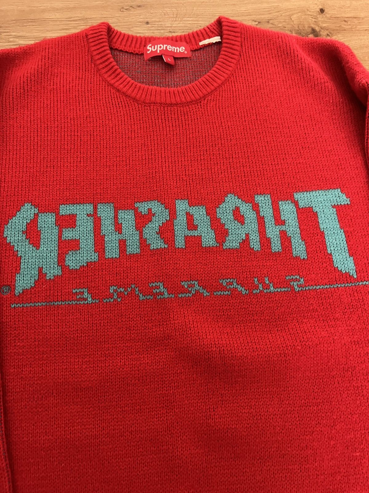 Supreme × Thrasher Supreme X Thrasher Knit Sweater Size US L / EU 52-54 / 3 - 2 Thumbnail