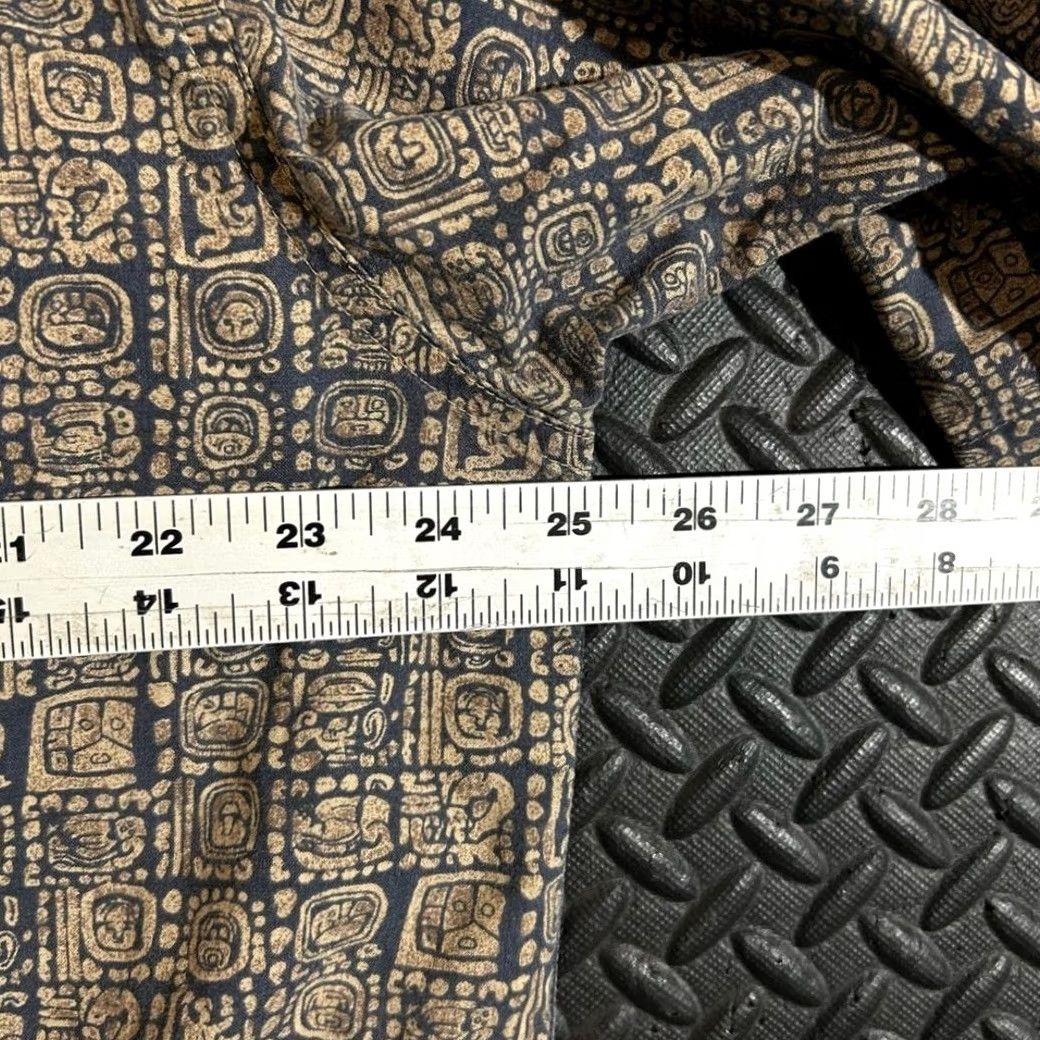 Vintage L.L. Bean Men's Shirt Large Beige Blue Abstract Geometric Short Sleeve Button Up Size US L / EU 52-54 / 3 - 6 Thumbnail