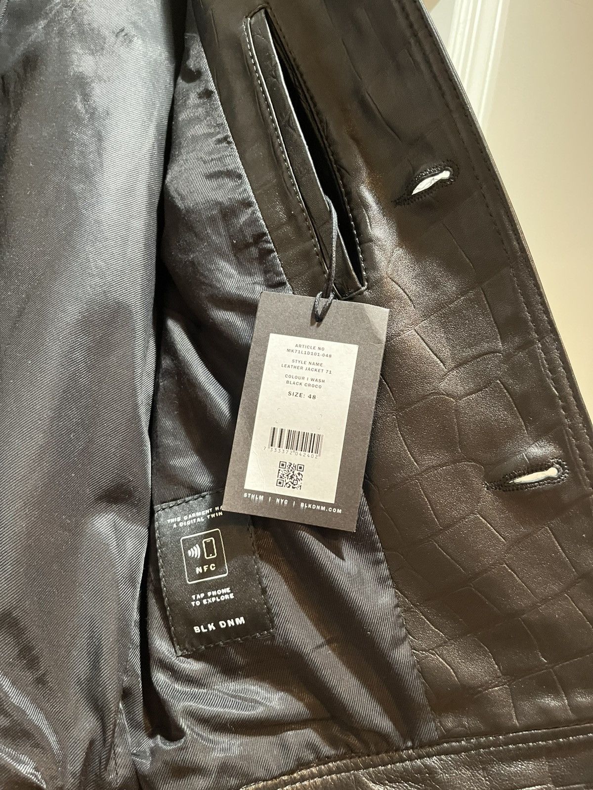 Blk Dnm Leather Jacket 71 Black Croco. Size EU 48 USA 38 Size US M / EU 48-50 / 2 - 4 Thumbnail