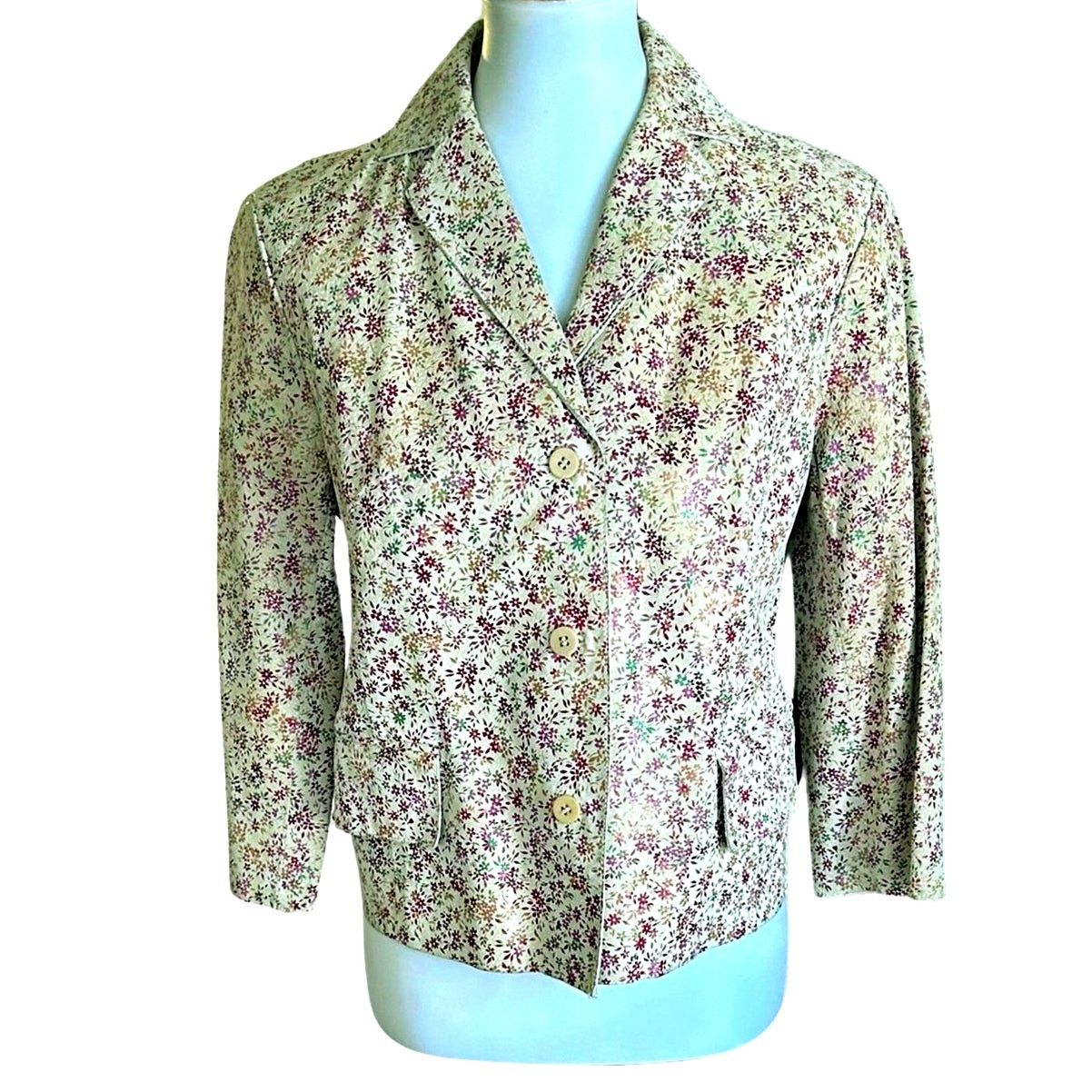 Express Floral Metallic Leather Jacket, 80's MINT condition Size M / US 6-8 / IT 42-44 - 1 Thumbnail