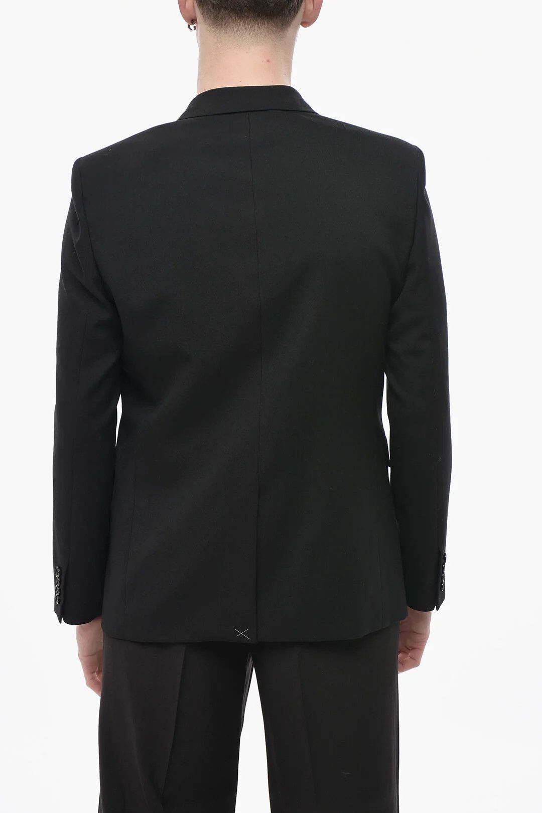 Saint Laurent Paris og1mm0426 Two-Button Virgin Wool Jacket in Black Size US L / EU 52-54 / 3 - 2 Thumbnail