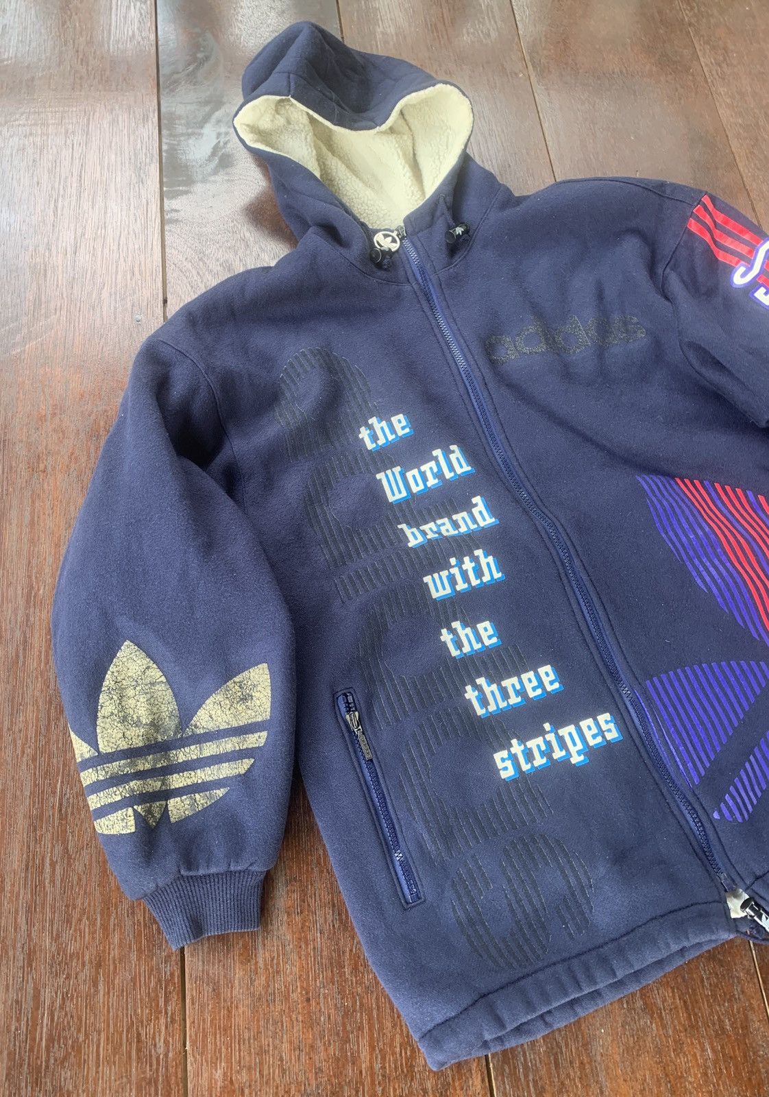 Adidas × Descente × Vintage Vintage Baggy Adidas descente Japan sherpa lined hoodie Size US M / EU 48-50 / 2 - 4 Thumbnail