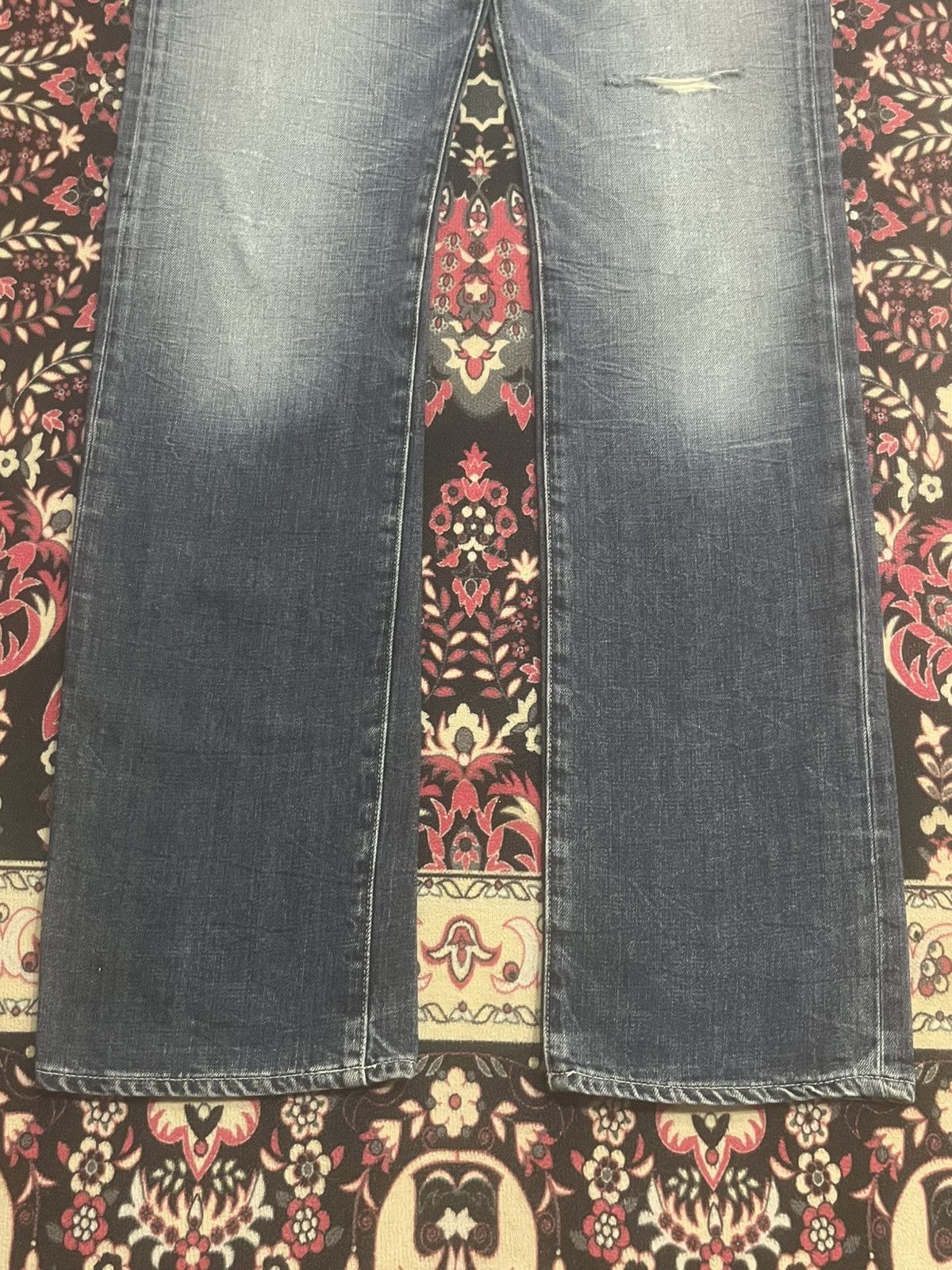Chip & Pepper Vintage Chip & Pepper Blue Faded Whisker Rip Straight Jeans Size US 29 - 8 Thumbnail