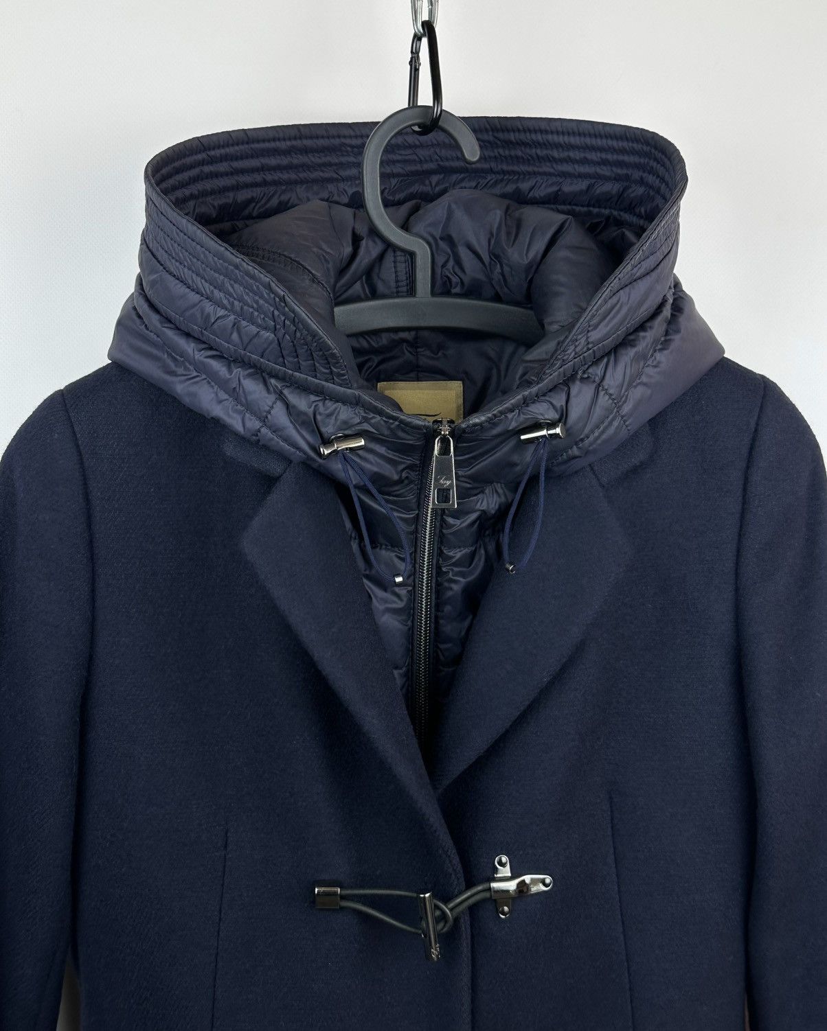 Fay Fay Women’s Blue Wool Coat Size S Navy Hooded Jacket Size S / US 4 / IT 40 - 2 Thumbnail