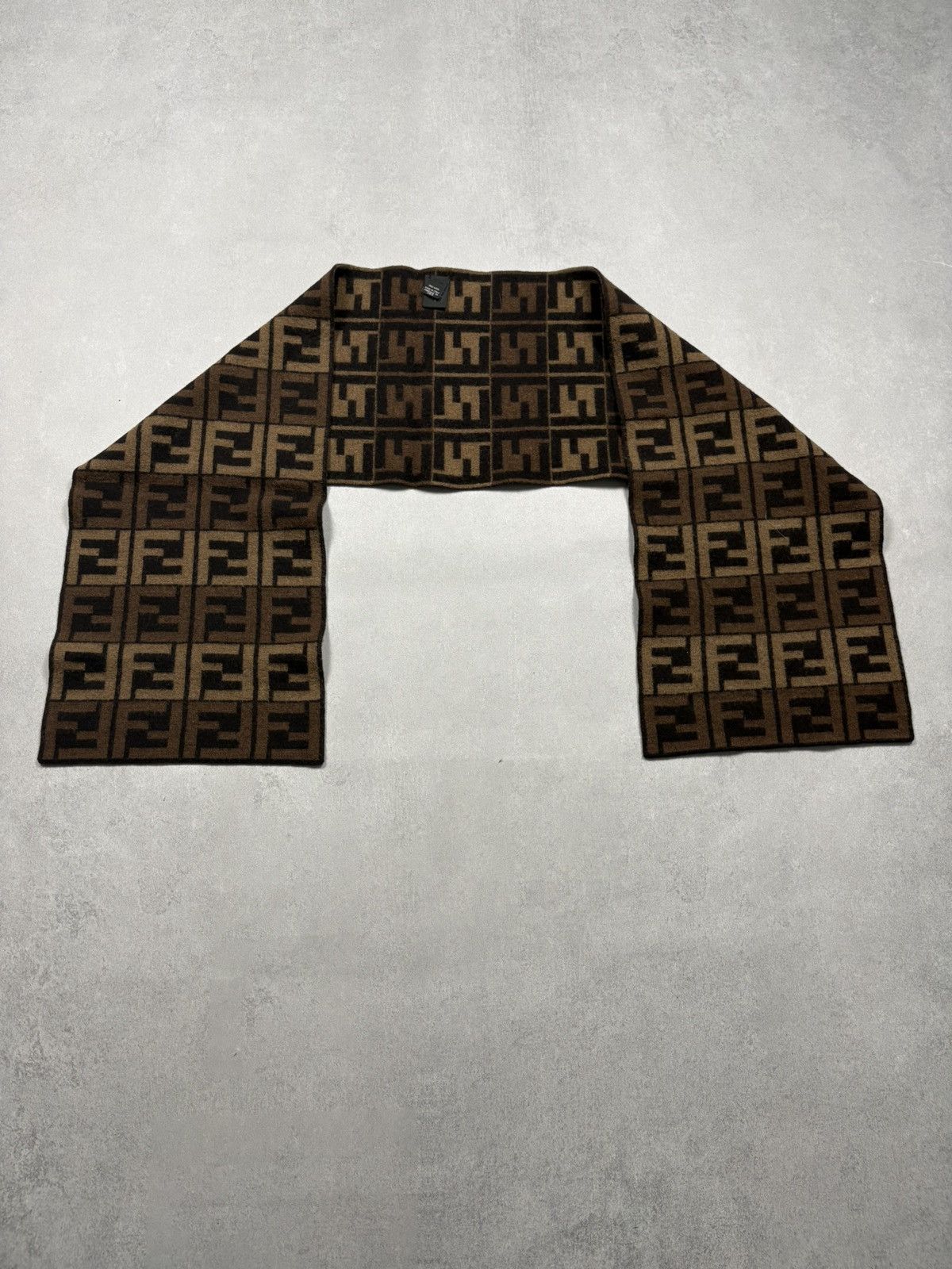Fendi Vintage Fendi Monogram Zucca Wool Scarf Reversible 2010s Size ONE SIZE - 8 Thumbnail