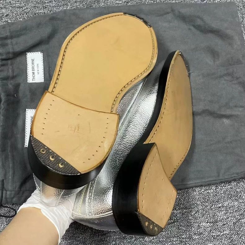 Thom Browne Thom Browne Silver cloth block carved leather shoes Size US 9 / EU 42 - 6 Thumbnail