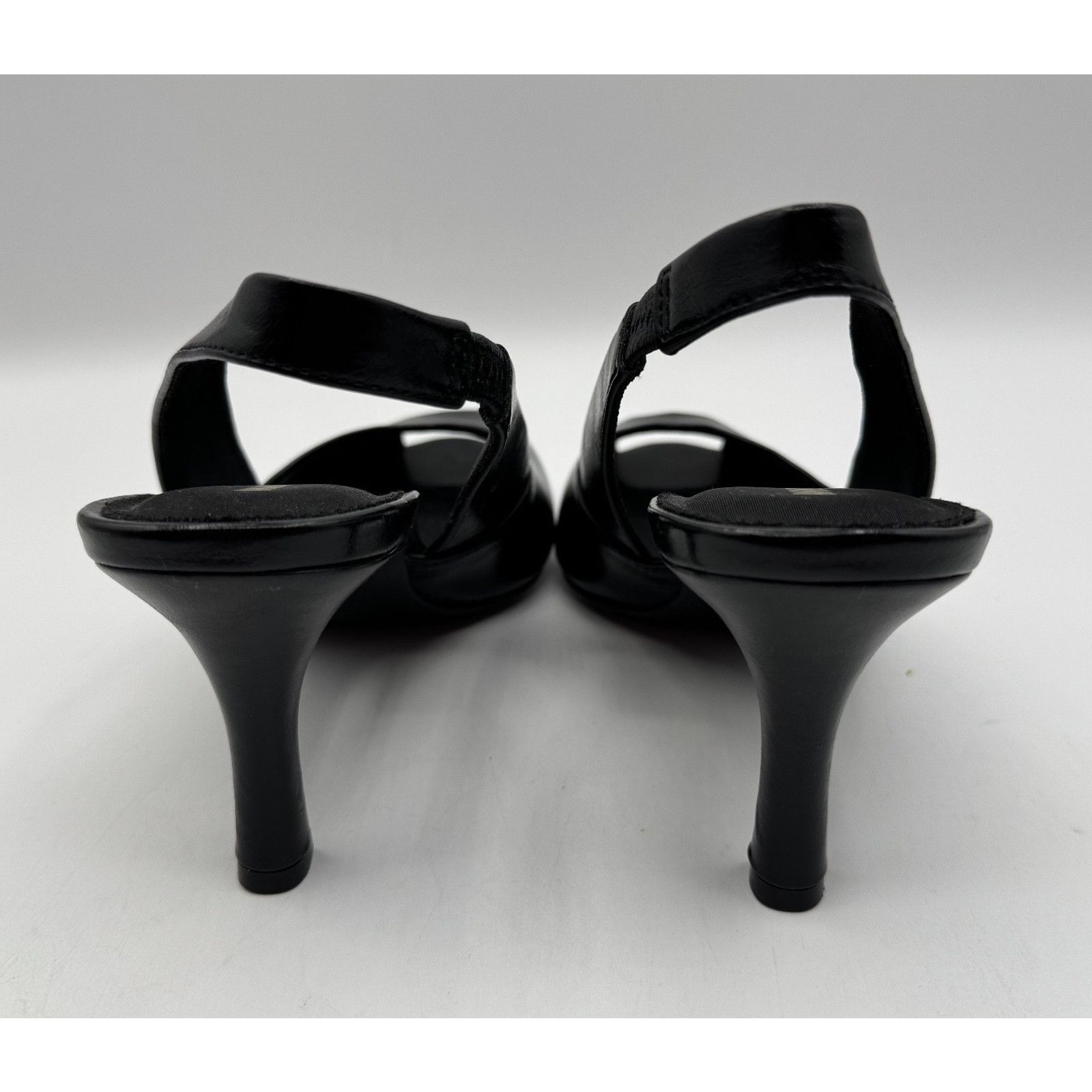 Anne Klein Women's Anne Klein Jovi Peep Toe Slingback Pumps Black Size US 7 / IT 37 - 5 Thumbnail