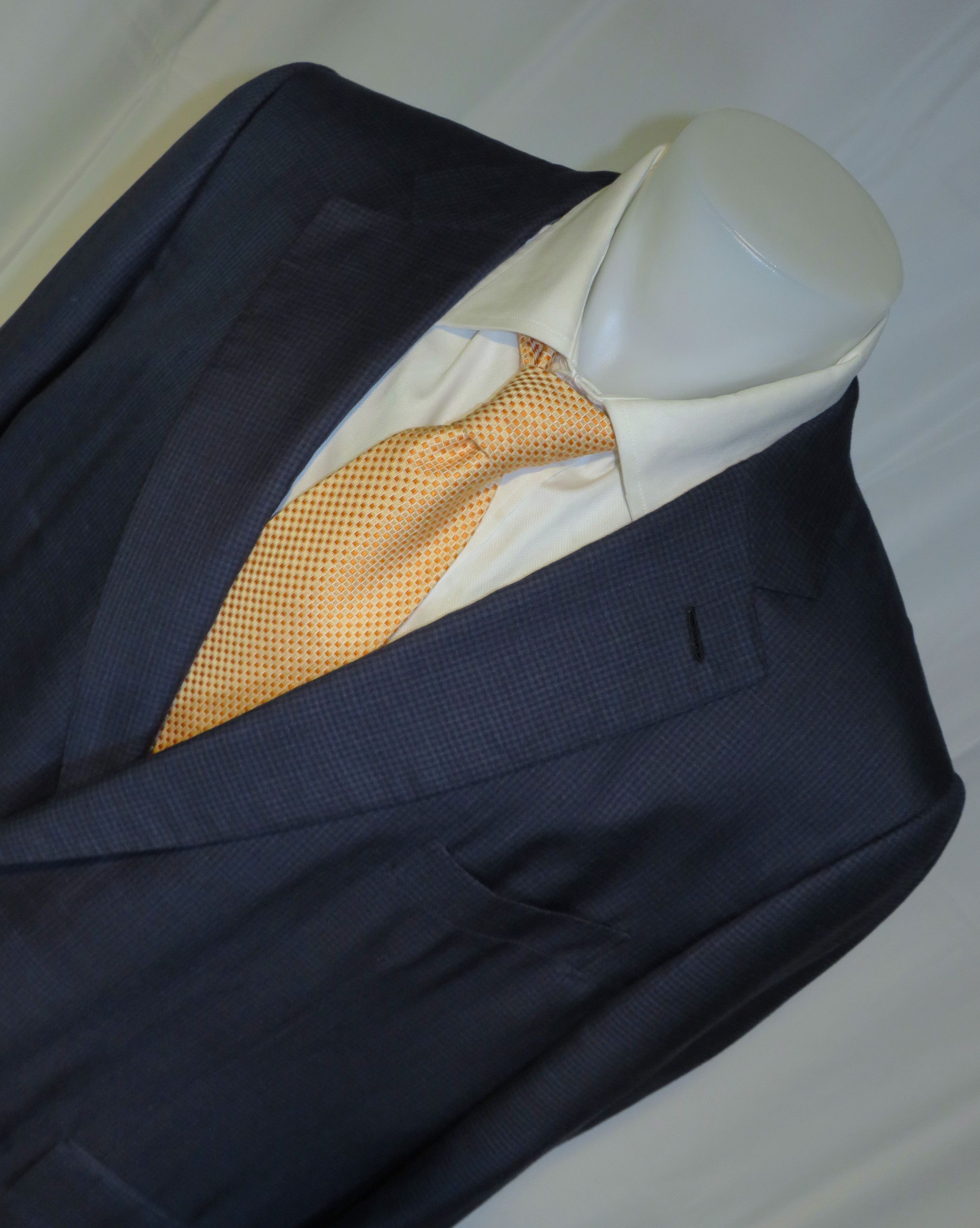 Ermenegildo Zegna Su Misura Couture Cashmere Blend Blue Check Sport Coat 50R Size 50R - 4 Thumbnail