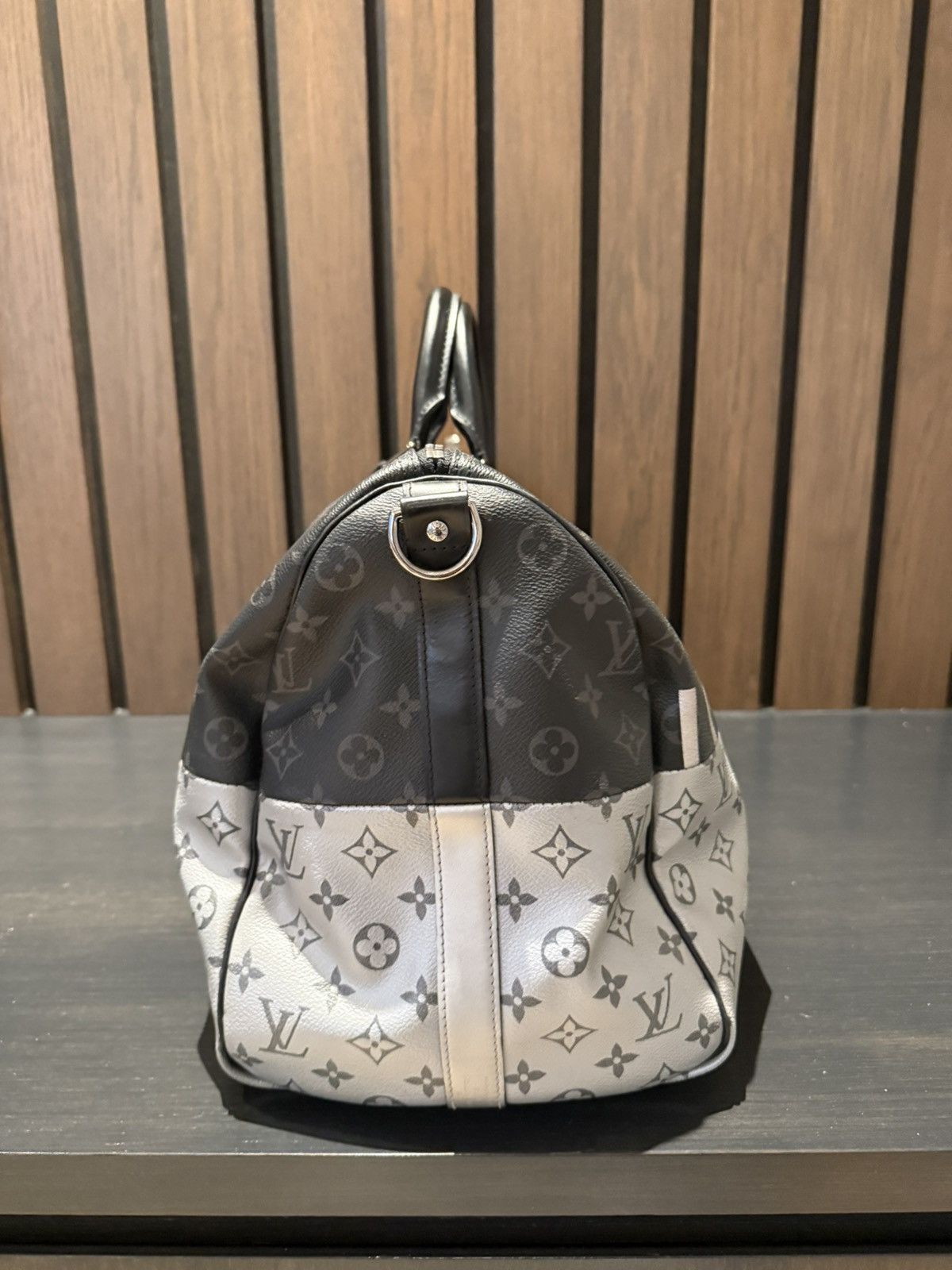 Louis Vuitton Louis Vuitton Keepall 50 – Monogram Split Black/Grey (SS18) Size ONE SIZE - 6 Thumbnail