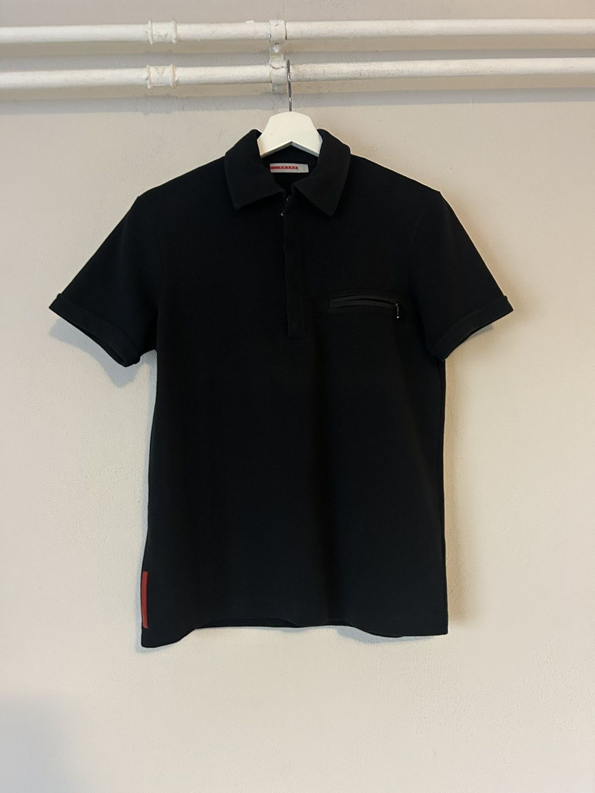 Prada Prada Linea Rossa Polo Shirt XS Black with Zip Pocket Detail Size US XS / EU 42 / 0 - 9 Thumbnail