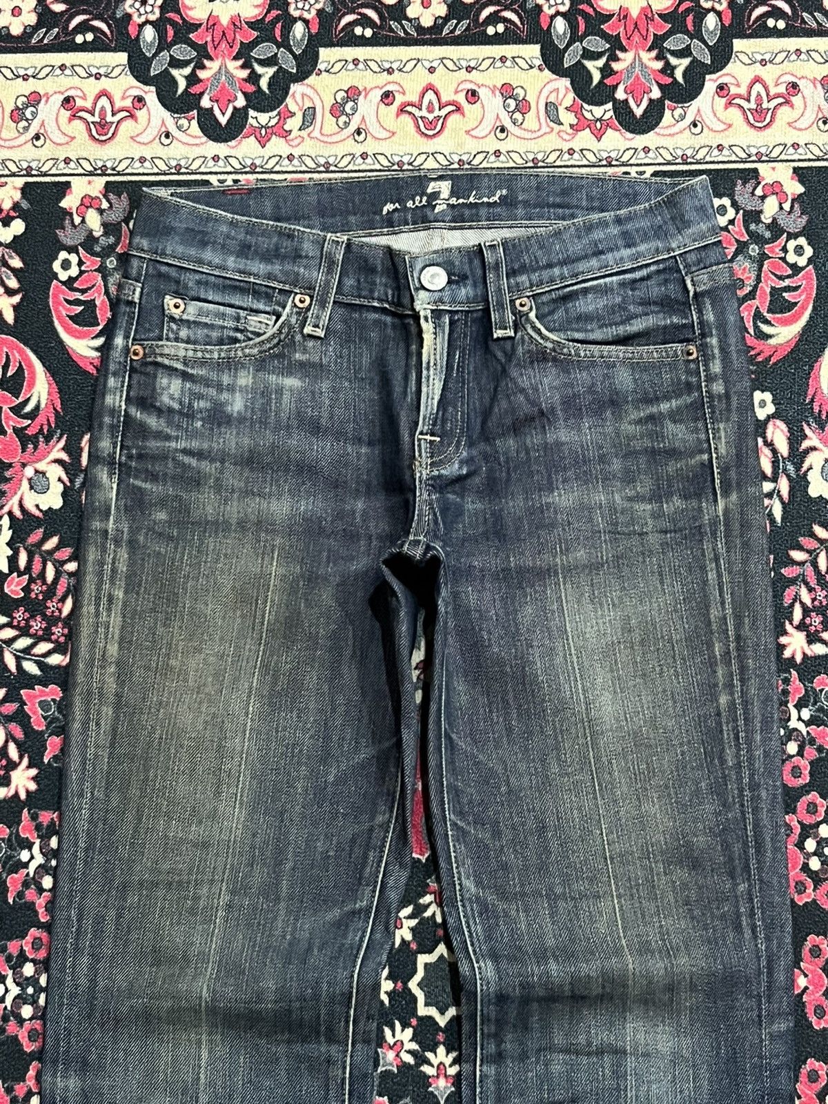 7 For All Mankind 7 For All Mankind Dark Blue Washed Flare Jeans Size 26" / US 2 / IT 38 - 4 Thumbnail