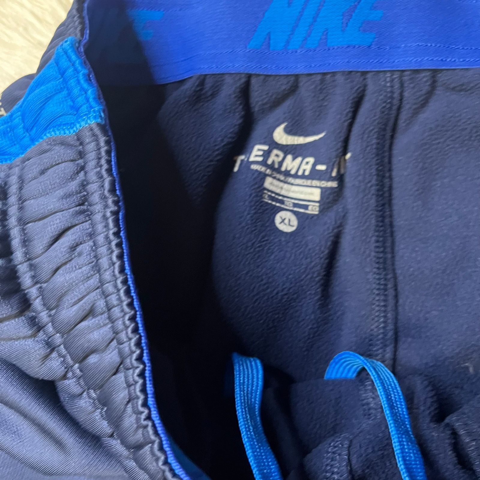 Nike Nike pants Mens Blue Therma-Fit Fleece Pocket Drawstring XL Size US 42 / EU 58 - 4 Thumbnail