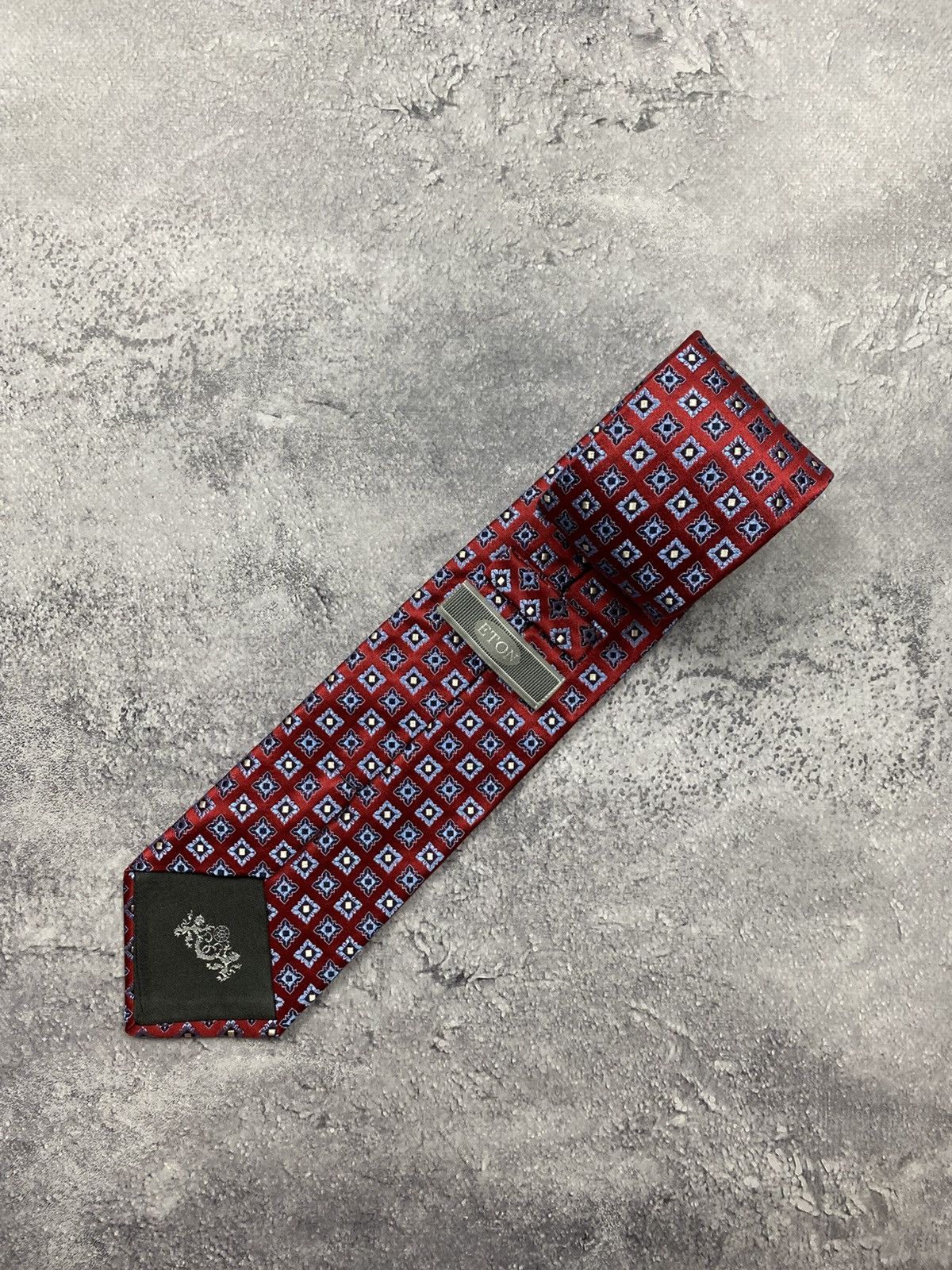 Eton Eton 100% Silk Made in France Tie Luxury Monogram Cravatte Size ONE SIZE - 7 Thumbnail