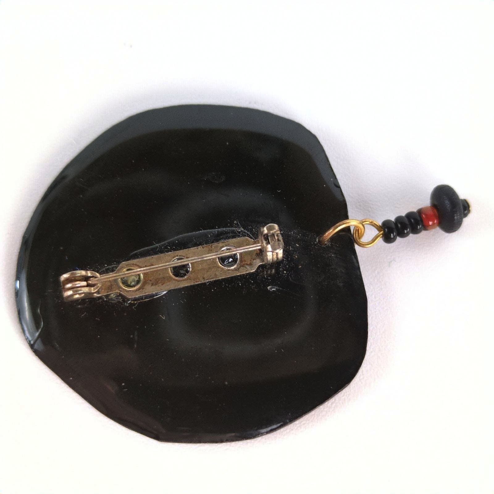 Vintage Vintage Estate Jewelry Brooch Pin, Resin Geode Leaf Design Size ONE SIZE - 4 Thumbnail