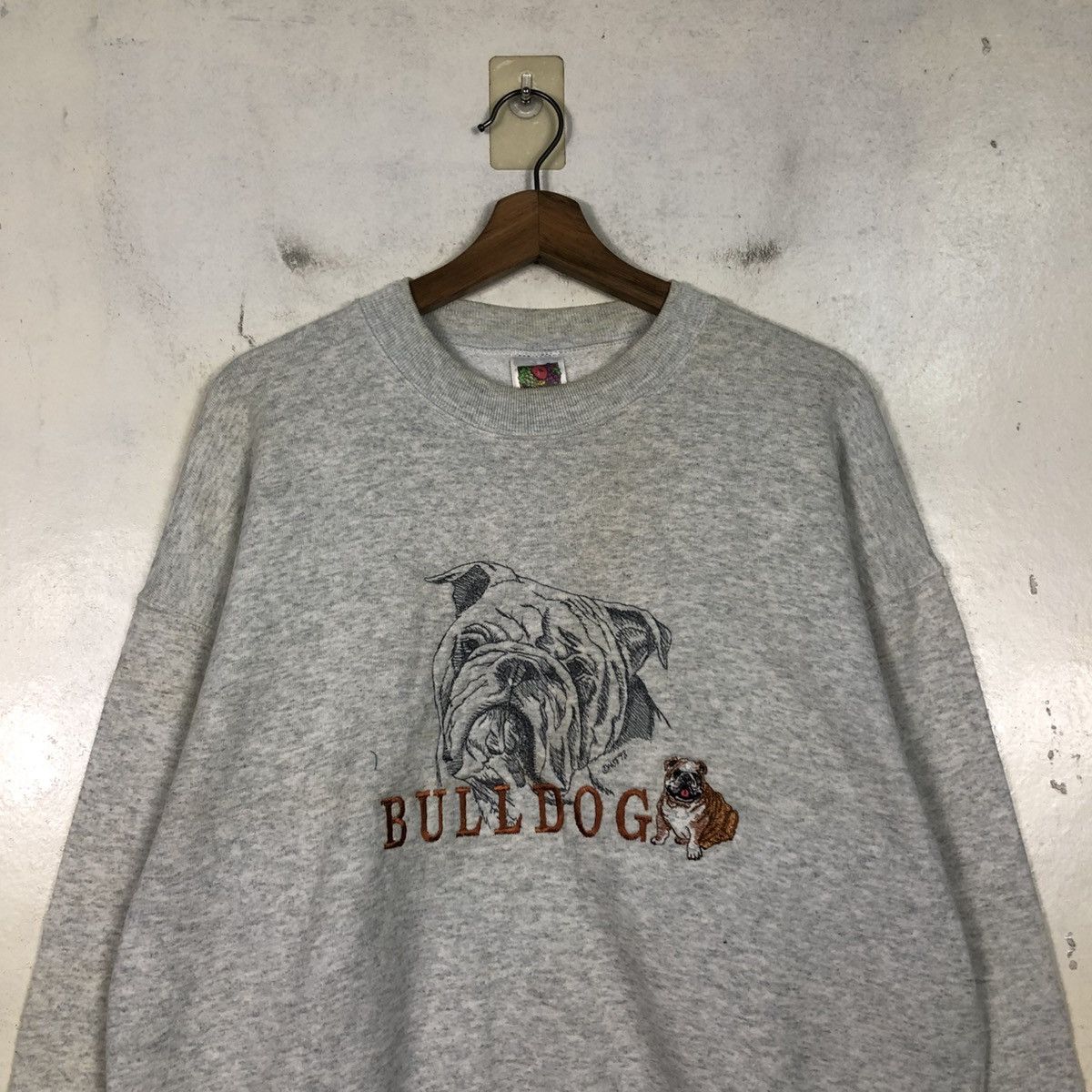 Vintage 📌Vintage Sweatshirt Crewneck Bull Dog Big Logo Embroidery Size US L / EU 52-54 / 3 - 5 Thumbnail