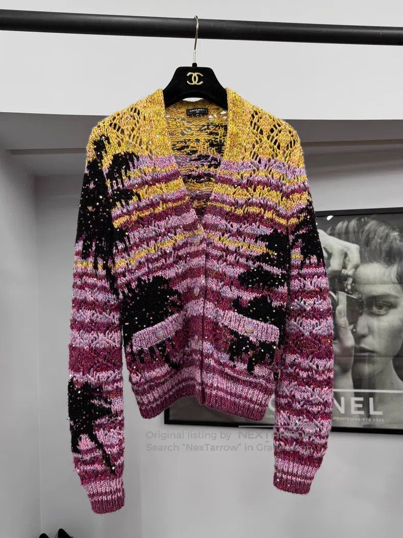 Chanel Chanel 24C Heavy Industry Colour Sequin Knitted Cardigan c Size XXS / US 00 / IT 34 - 1 Thumbnail