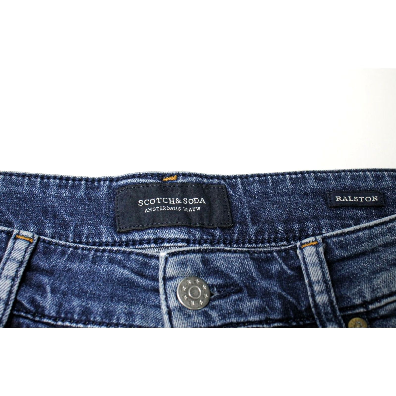 Scotch & Soda SCOTCH & SODA Ralston Jeans Men's W31/L32 Slim Stretch Buttons Fade Effect Slim Fit Blue Jeans Mens W31/L32 Size US 31 - 6 Thumbnail