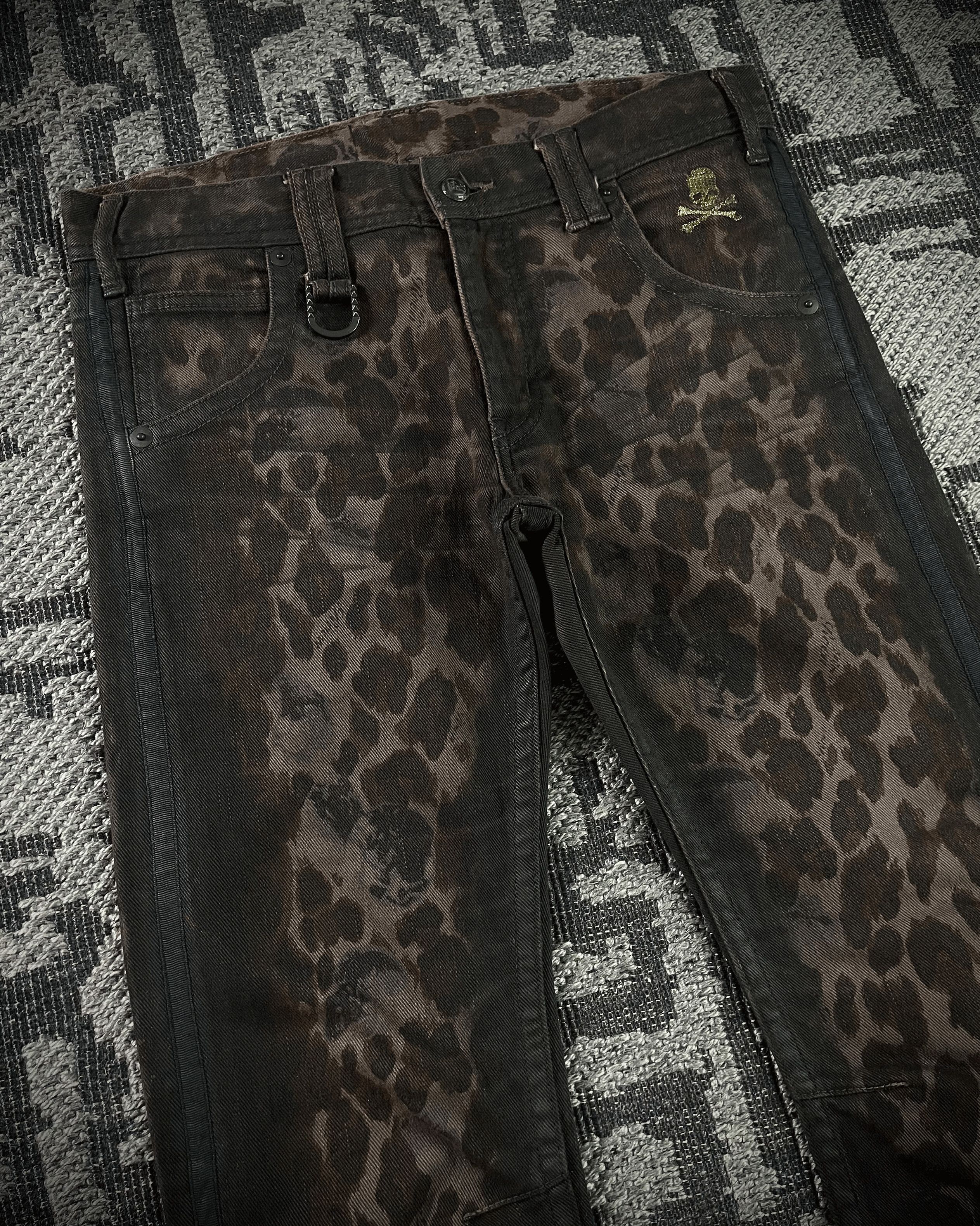 Roen Roen Leopard Waxed Jeans Size US 33 - 3 Thumbnail