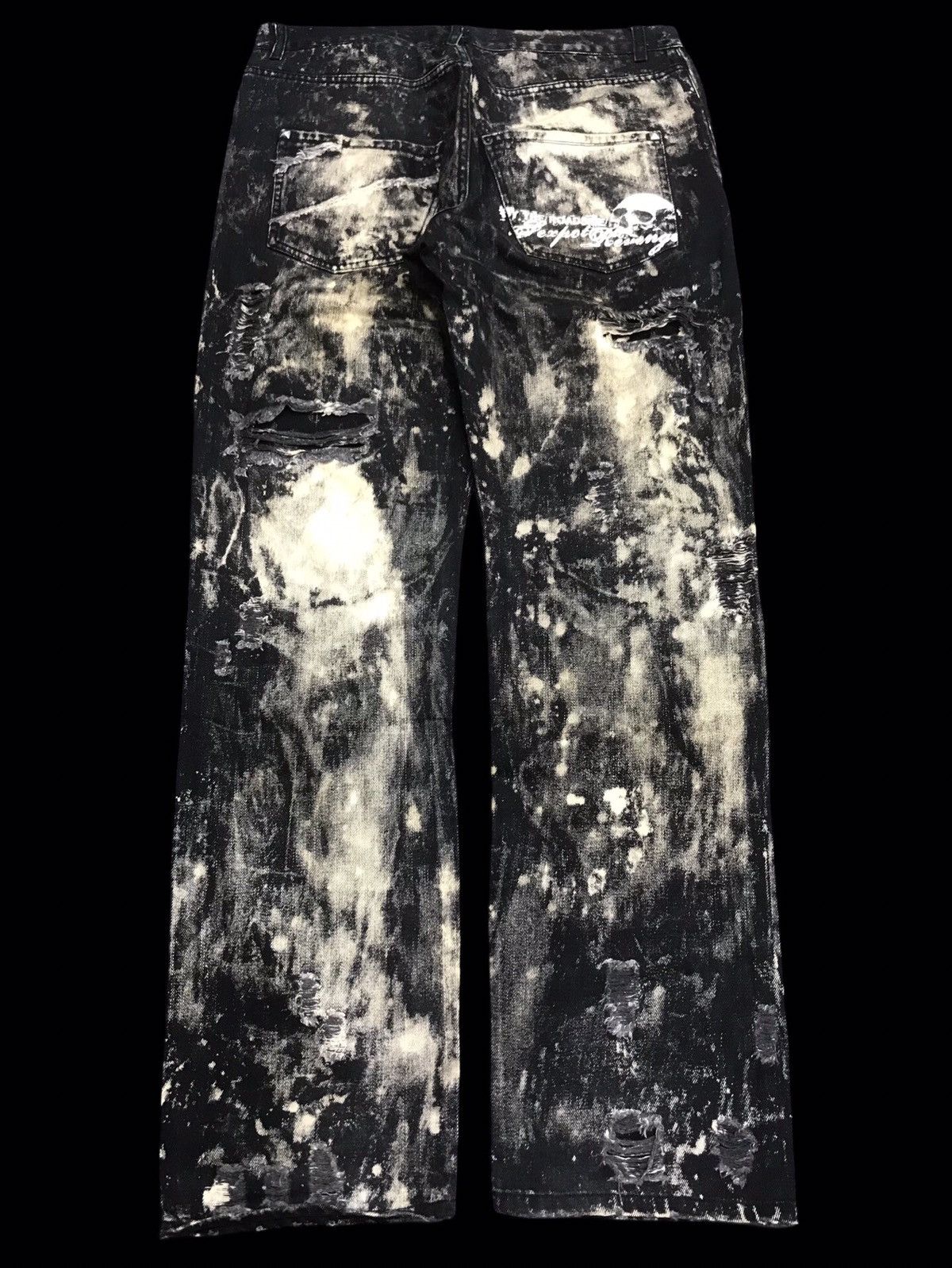 Japanese Brand 💥PUNK💥SEX POT REVENGE Japan Heavy Distressed Denim F206 Size US 35 - 2 Thumbnail