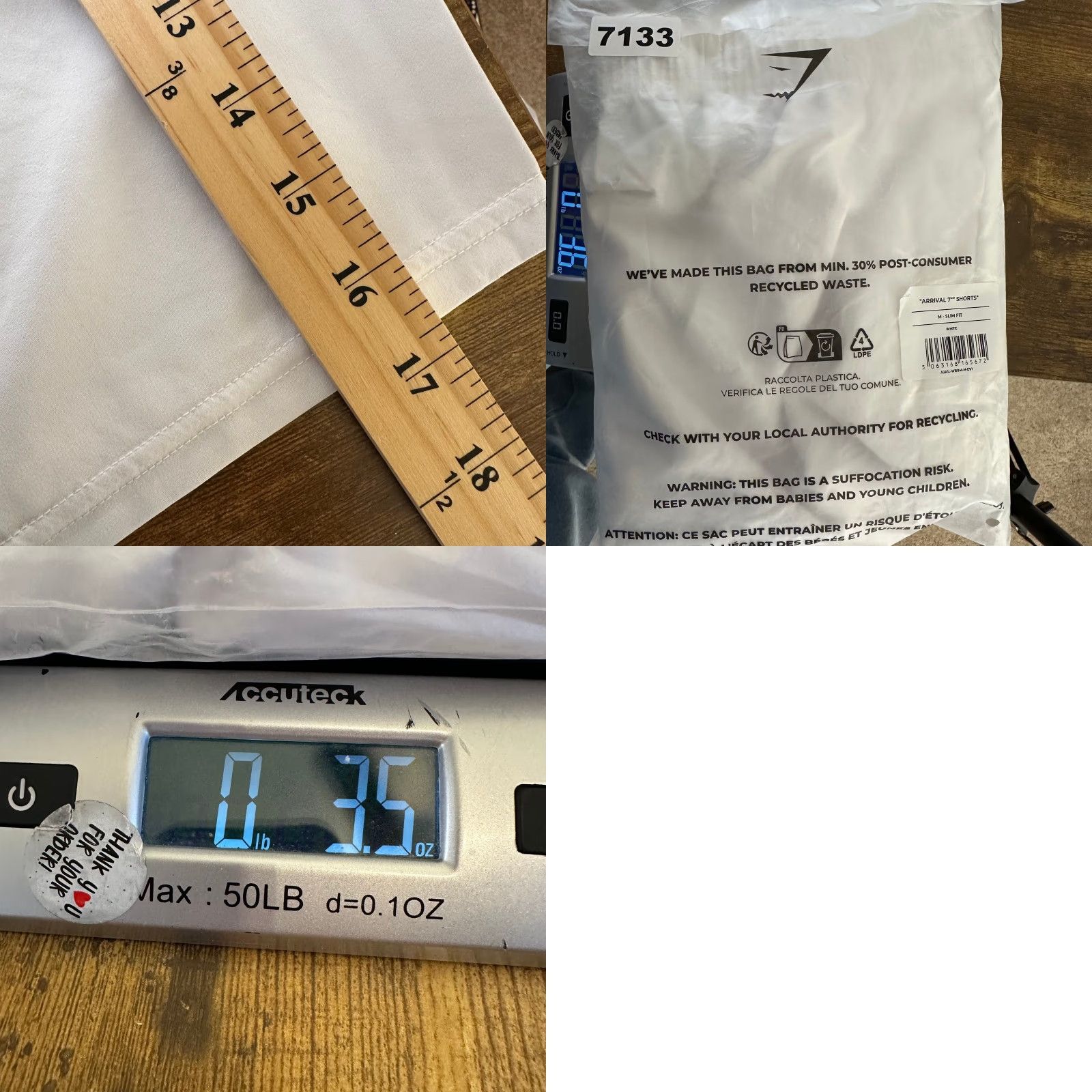 Gymshark Gymshark Mens Athletic Training Shorts White M Drawstring Pockets Logo Size US 31 - 8 Thumbnail