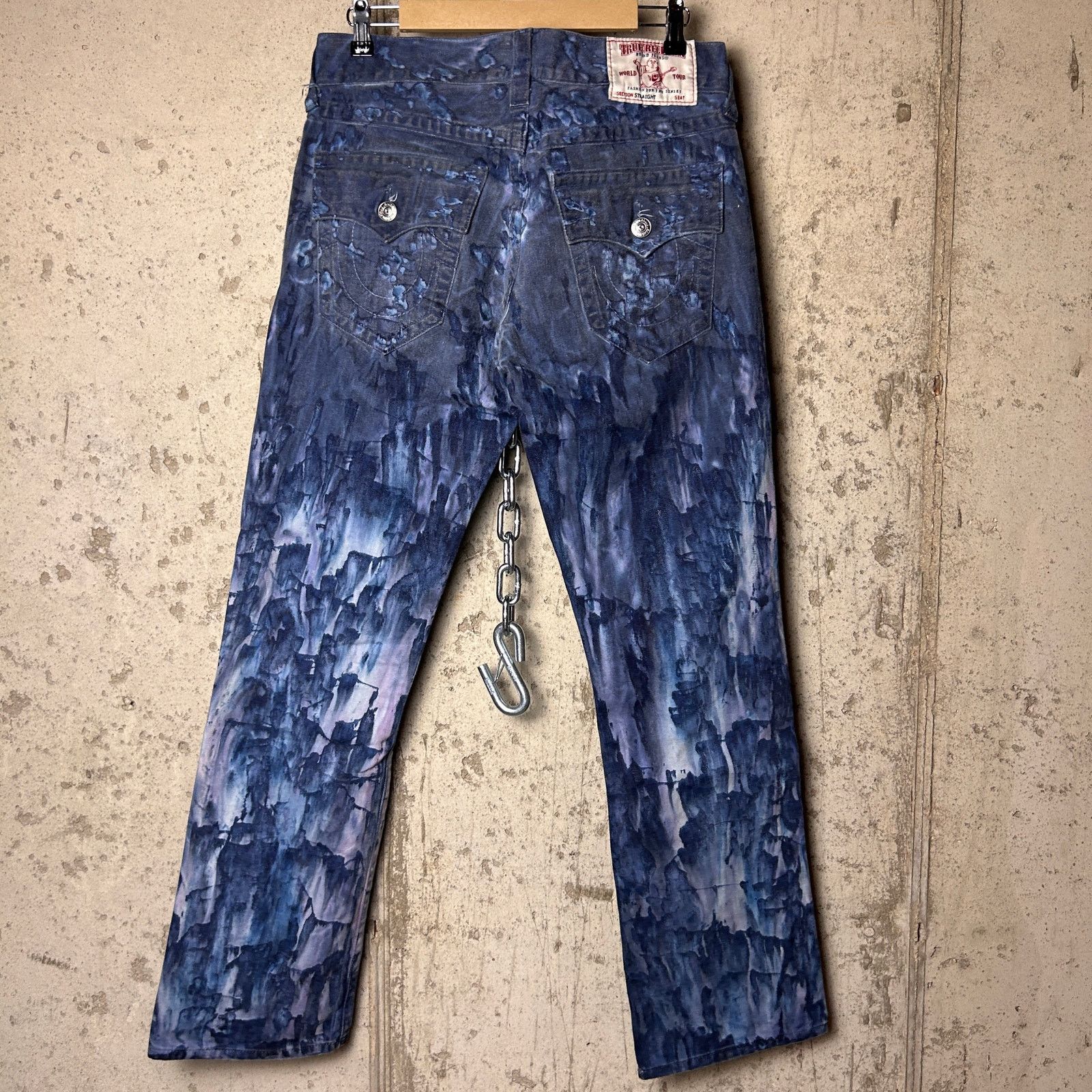 True Religion True Religion Ricky Straight Tie Dye BSO Black 32" Y2K Jeans Size US 32 / EU 48 - 2 Thumbnail