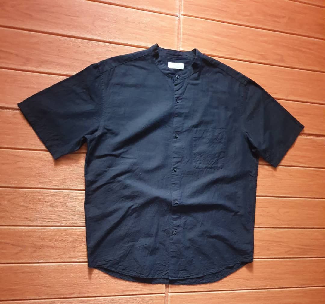 Japanese Brand Uniqlo mandarin collar blue shirt Size US XL / EU 56 / 4 - 4 Thumbnail