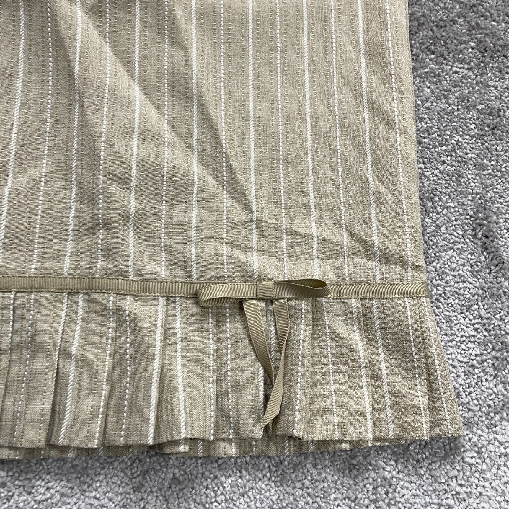 Vintage Unbranded Skirt Women 14 Brown Striped Knee Length Pleated Bow Back Zip Workwear Size 36" / US 14 / IT 50 - 4 Thumbnail