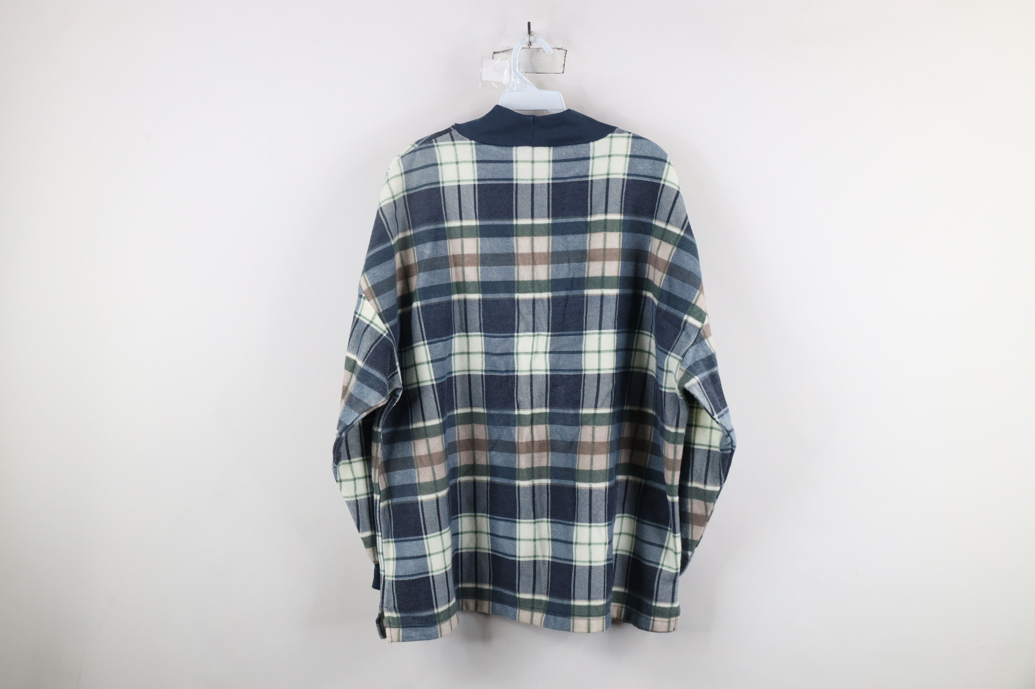Vintage Vintage 90s Streetwear Fleece Plaid Mock Neck Sweater Size 3XL / US 20-22 - 8 Thumbnail