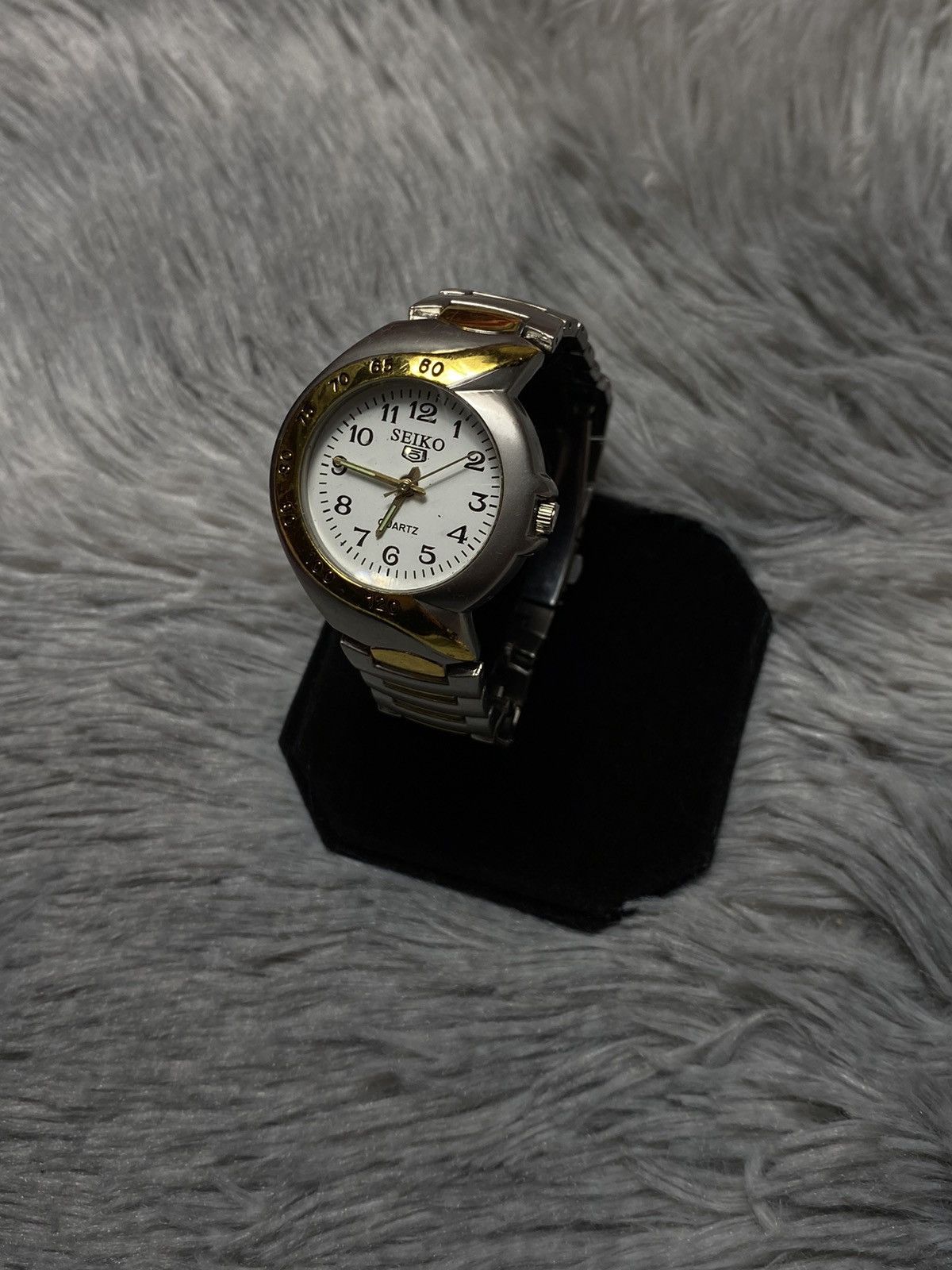 Jewelry Futuristic Quartz Watch with Gold Accents - Japanese Brand Size ONE SIZE - 1 Thumbnail