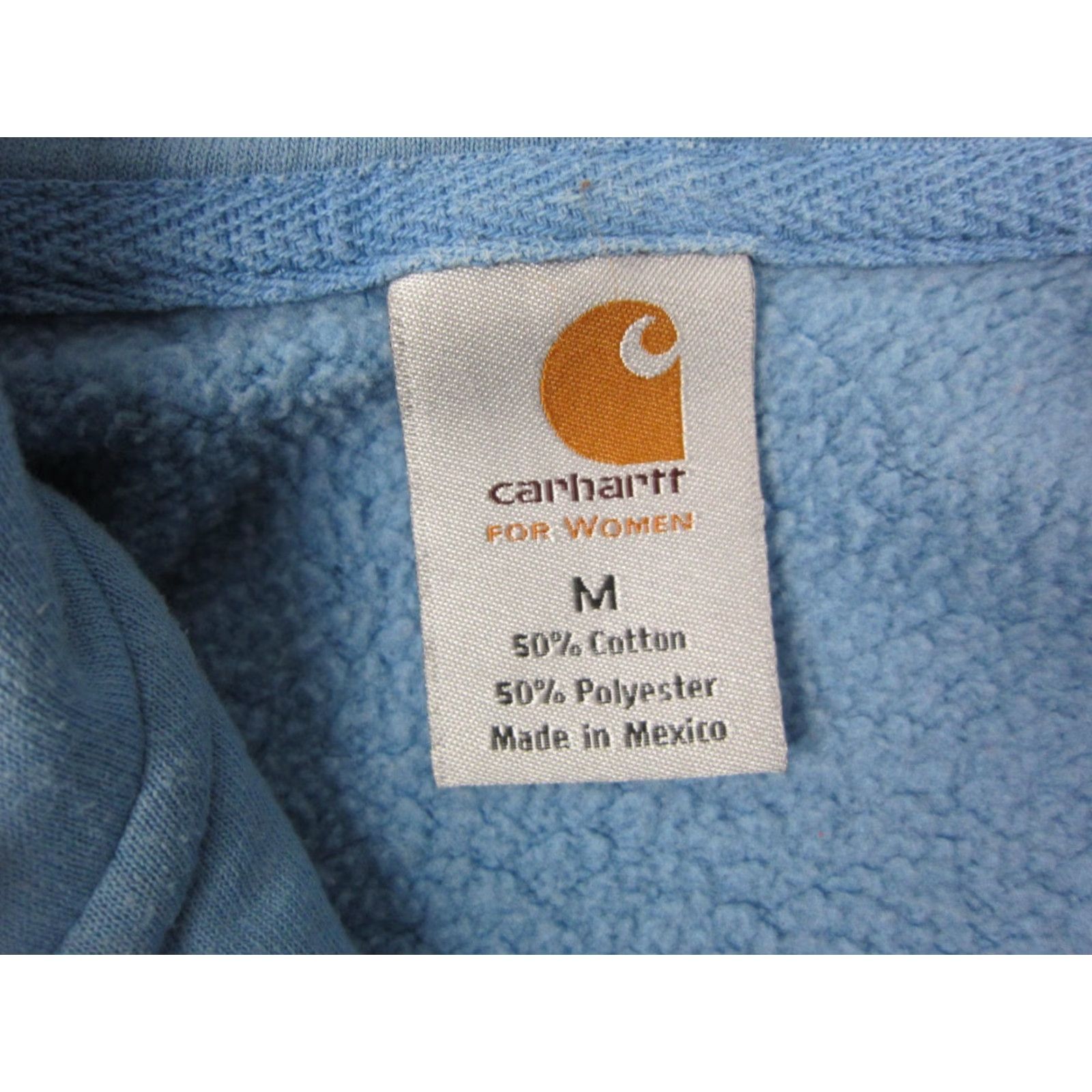 Carhartt VINTAGE Carhartt Hoodie Womens M Blue 1/4 Zip Sweatshirt Fleece Logo Pullover Cotton Regualr Size M / US 6-8 / IT 42-44 - 7 Thumbnail