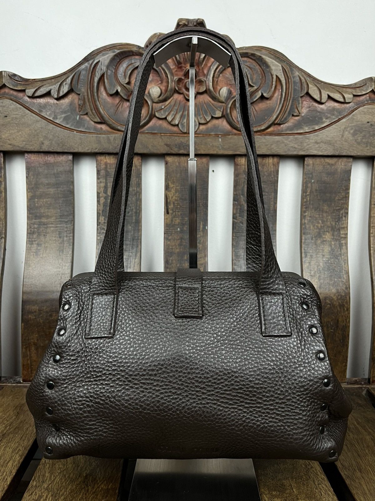 Miu Miu Miu Miu 90s Studded Grained Leather Shoulder Bag - Archive Size ONE SIZE - 16 Thumbnail