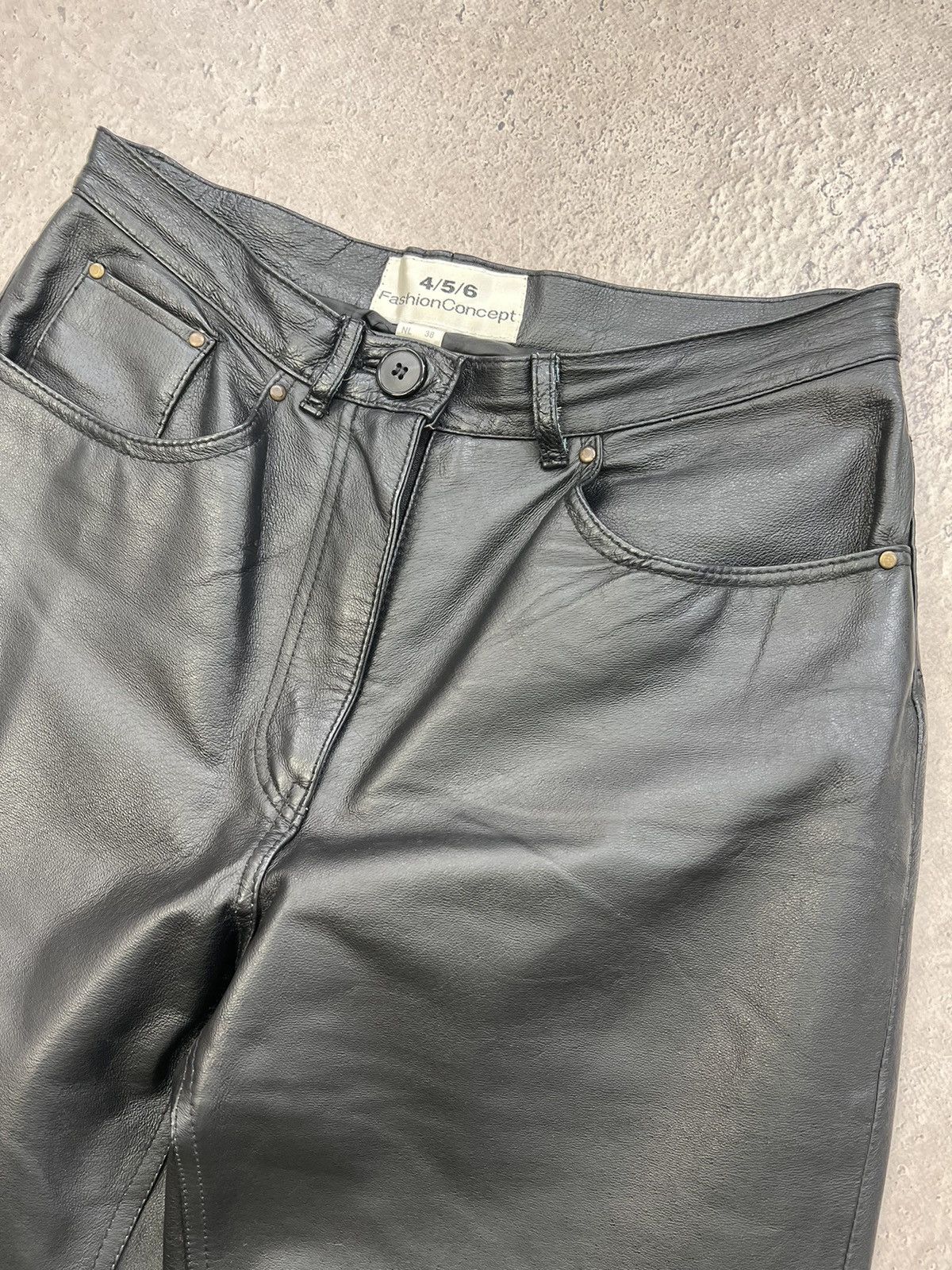 Japanese Brand × Vintage Vintage Leather Black Pants Japanese Hype Travis Scott Size US 30 / EU 46 - 6 Thumbnail